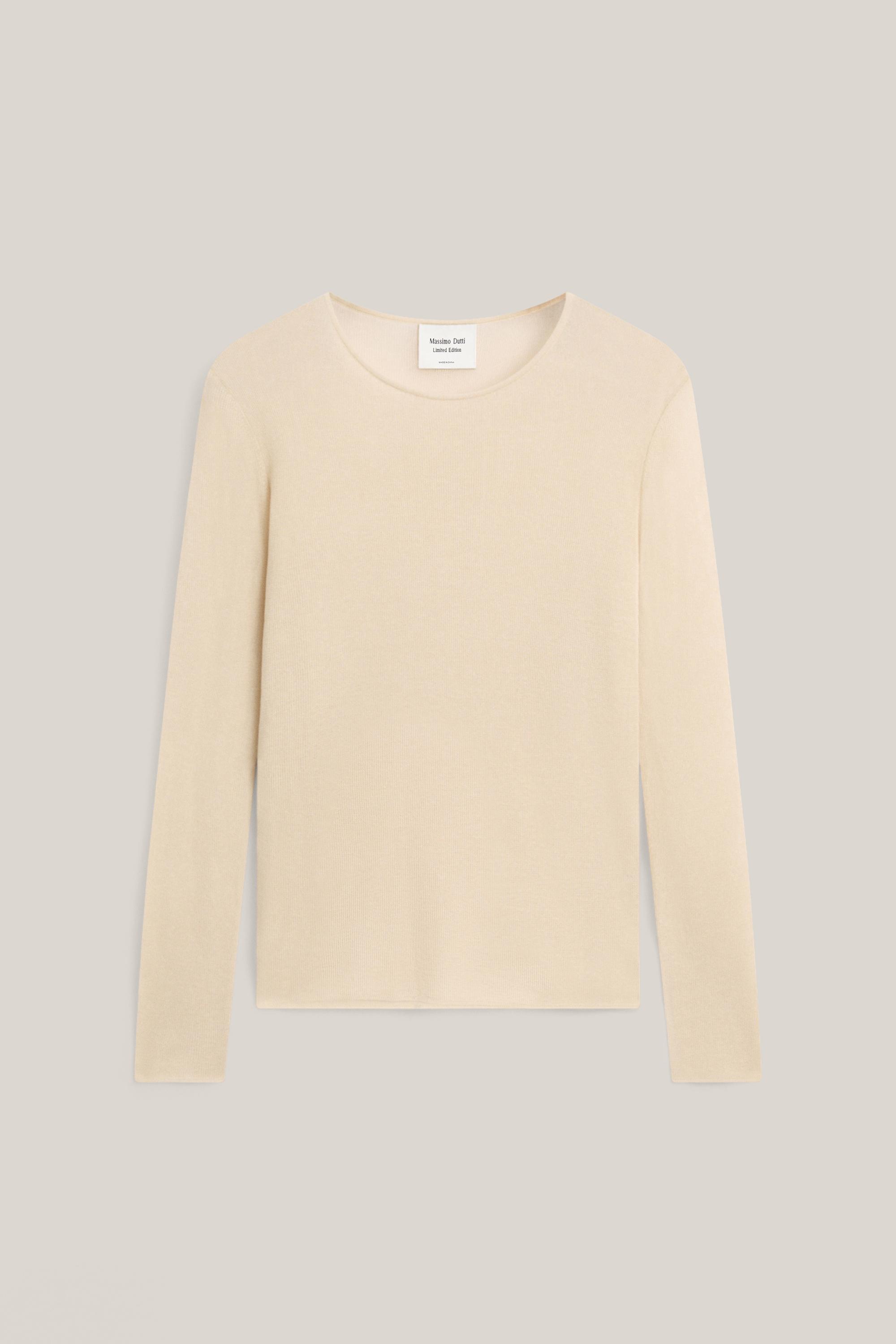 Transparent silk blend top with long sleeves - LIMITED EDITION — SAND