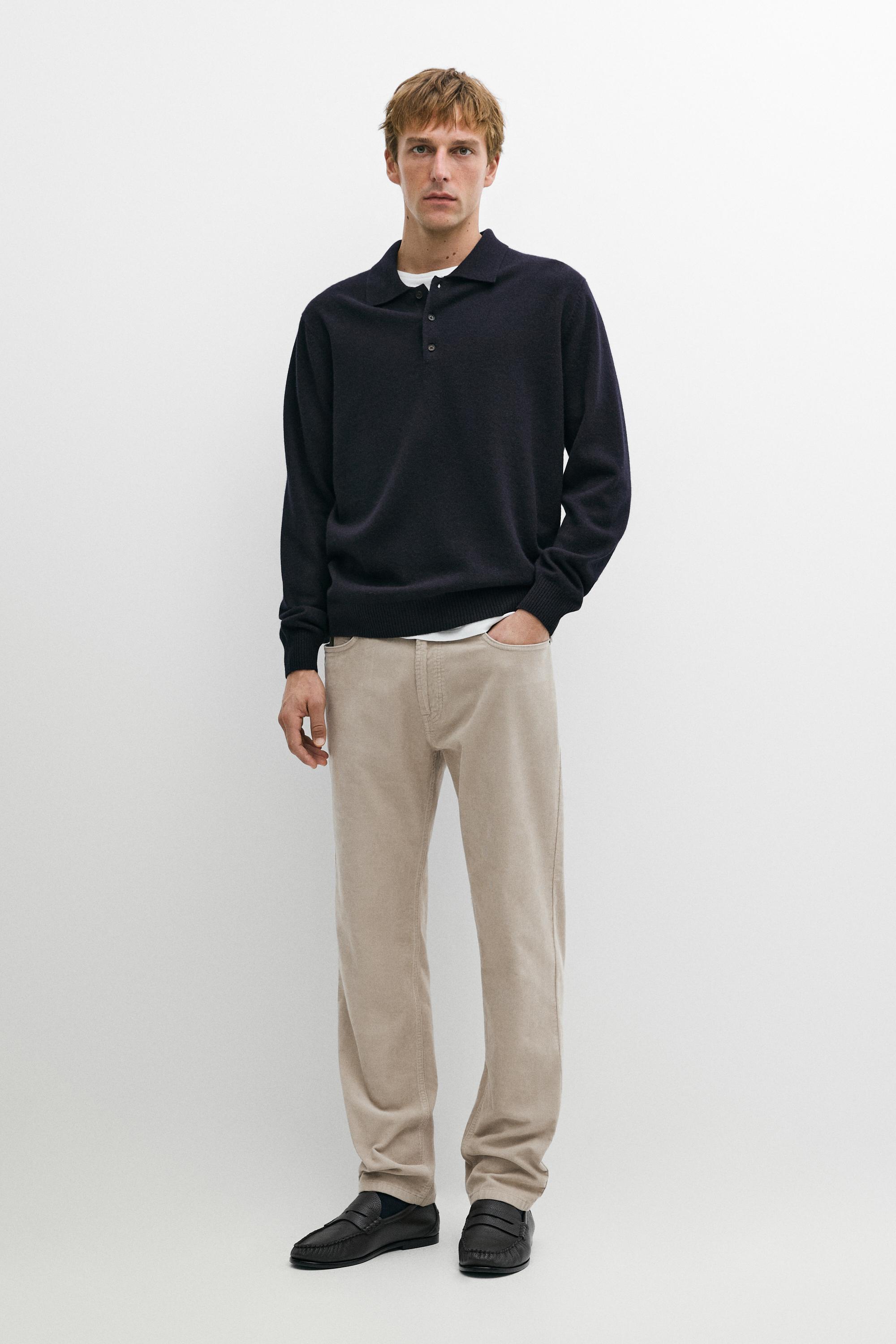 Corduroy tapered fit pants