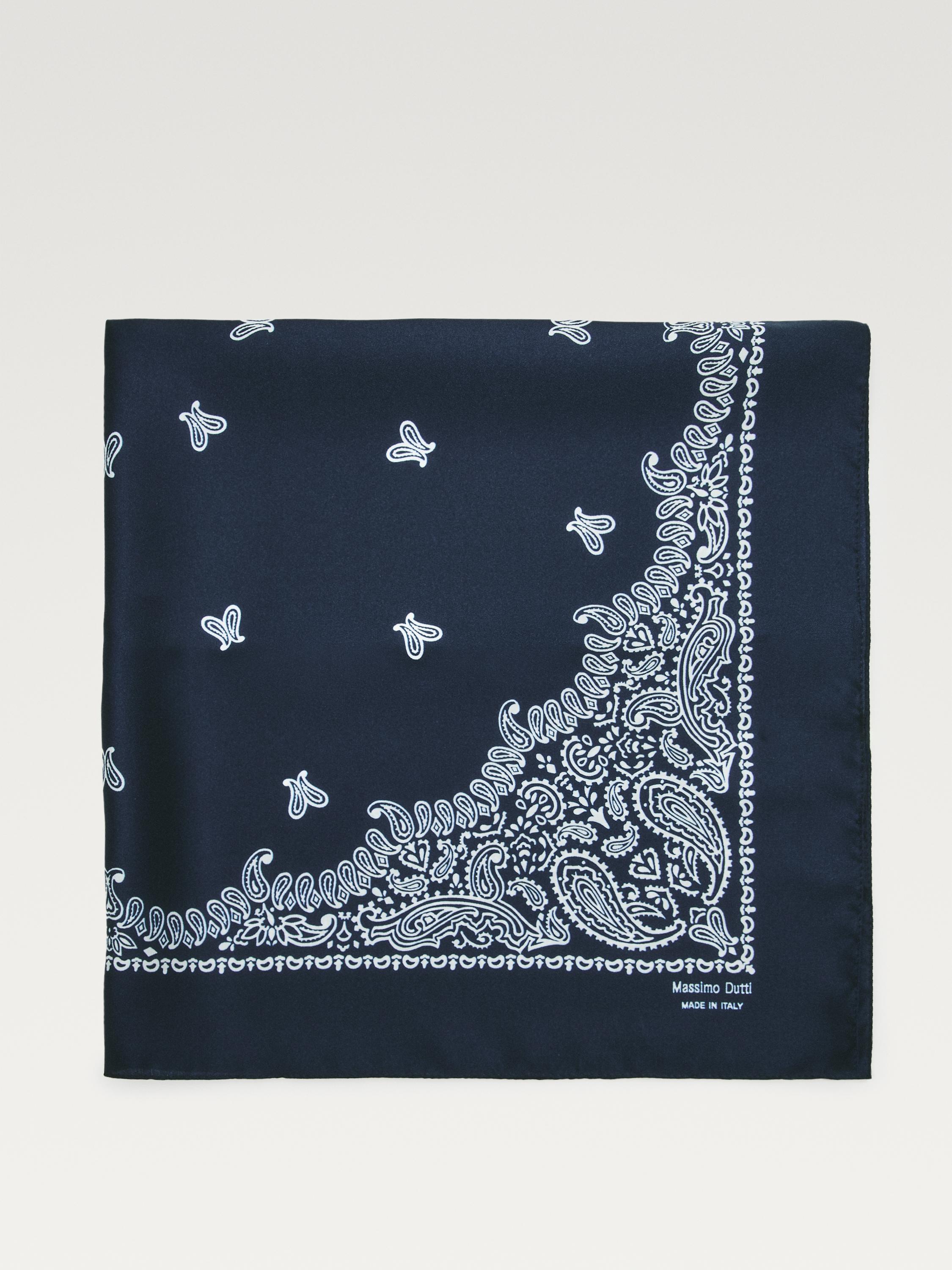 Foulard en pure soie imprimé cachemire