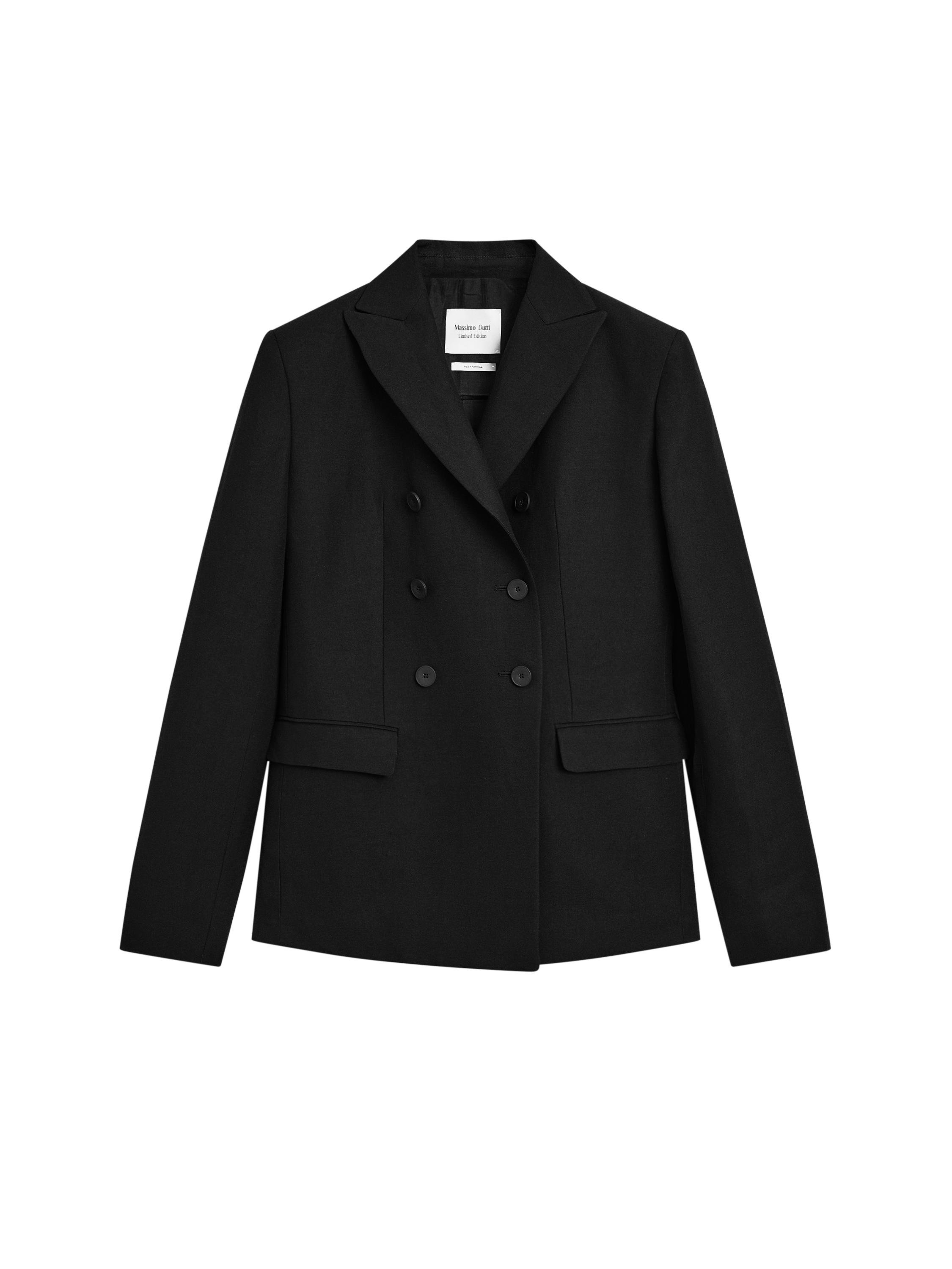 ☆日本未入荷*Massimo Dutti*新作*クレープブレザー/BLACK☆ Fitted double-breasted blazer - Limited Edition · Black