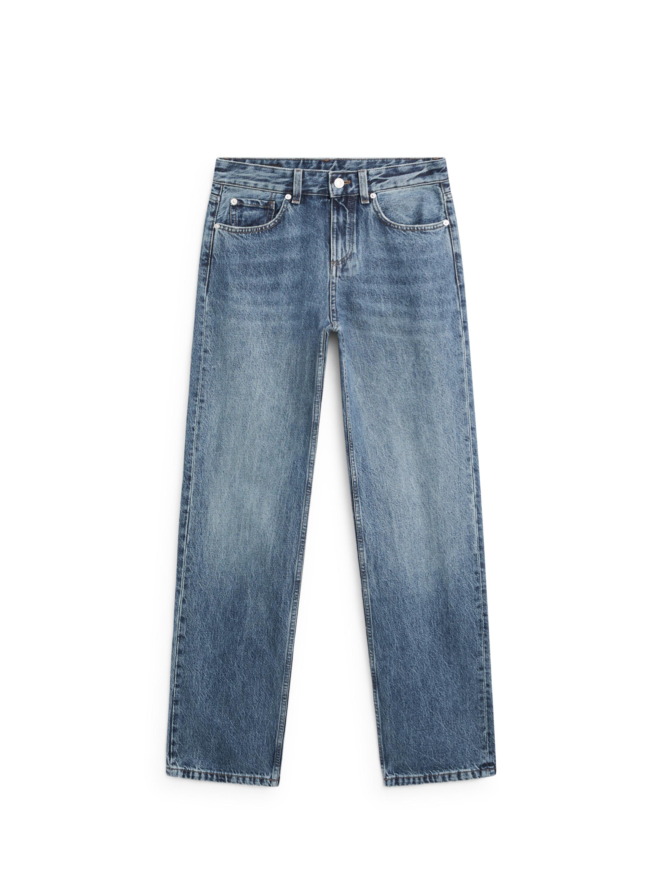 Mid-rise straight-leg jeans — MEDIUM BLUE