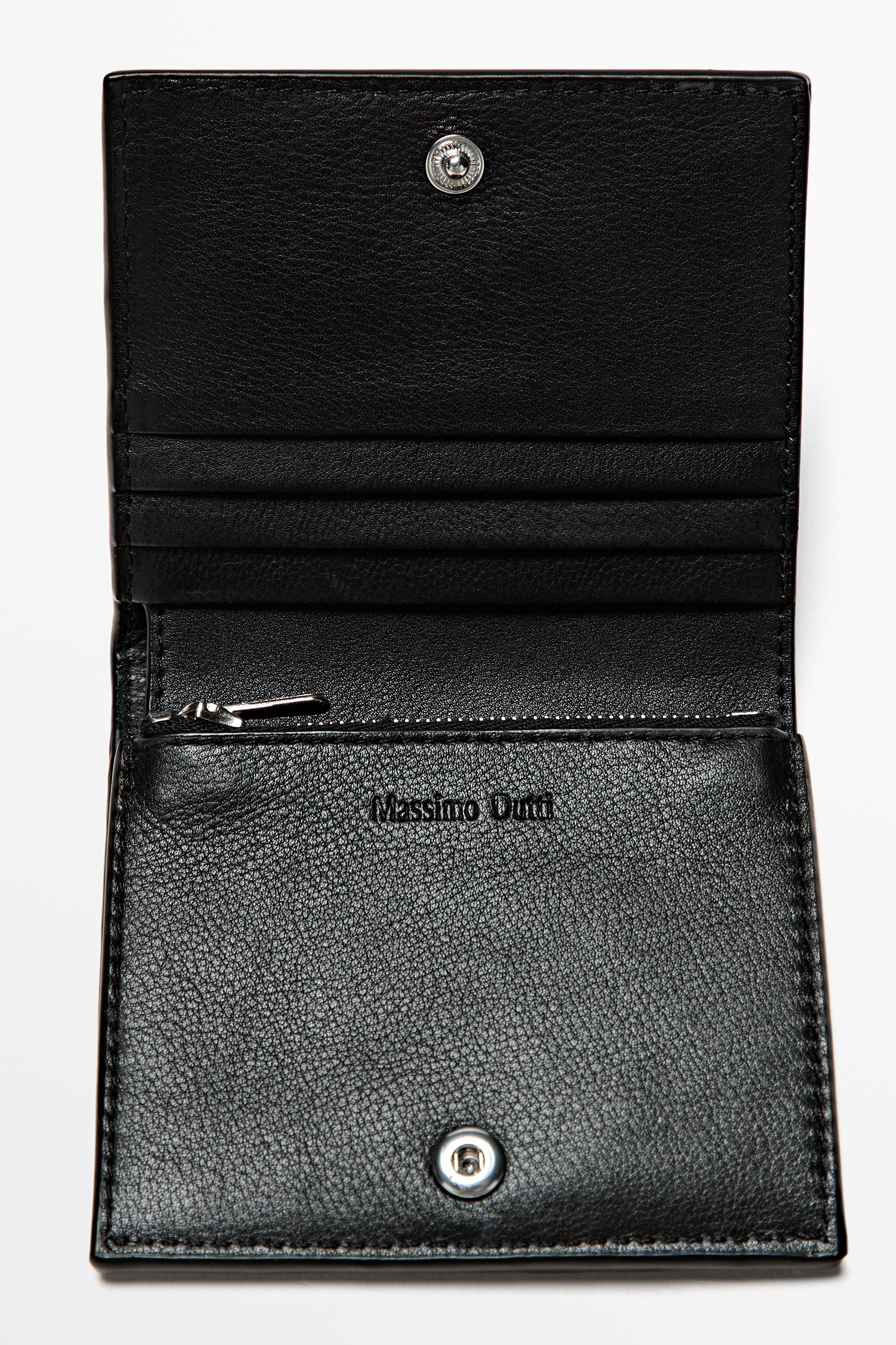 Nappa leather wallet — BLACK