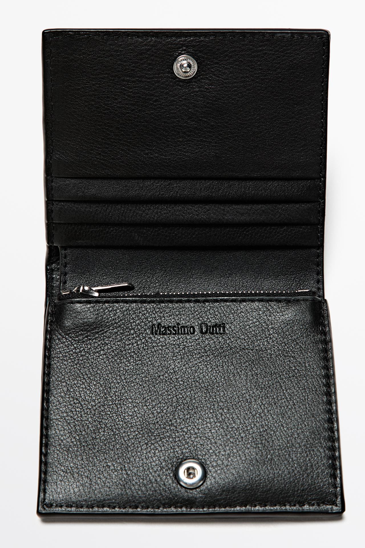 Nappa leather wallet — BLACK