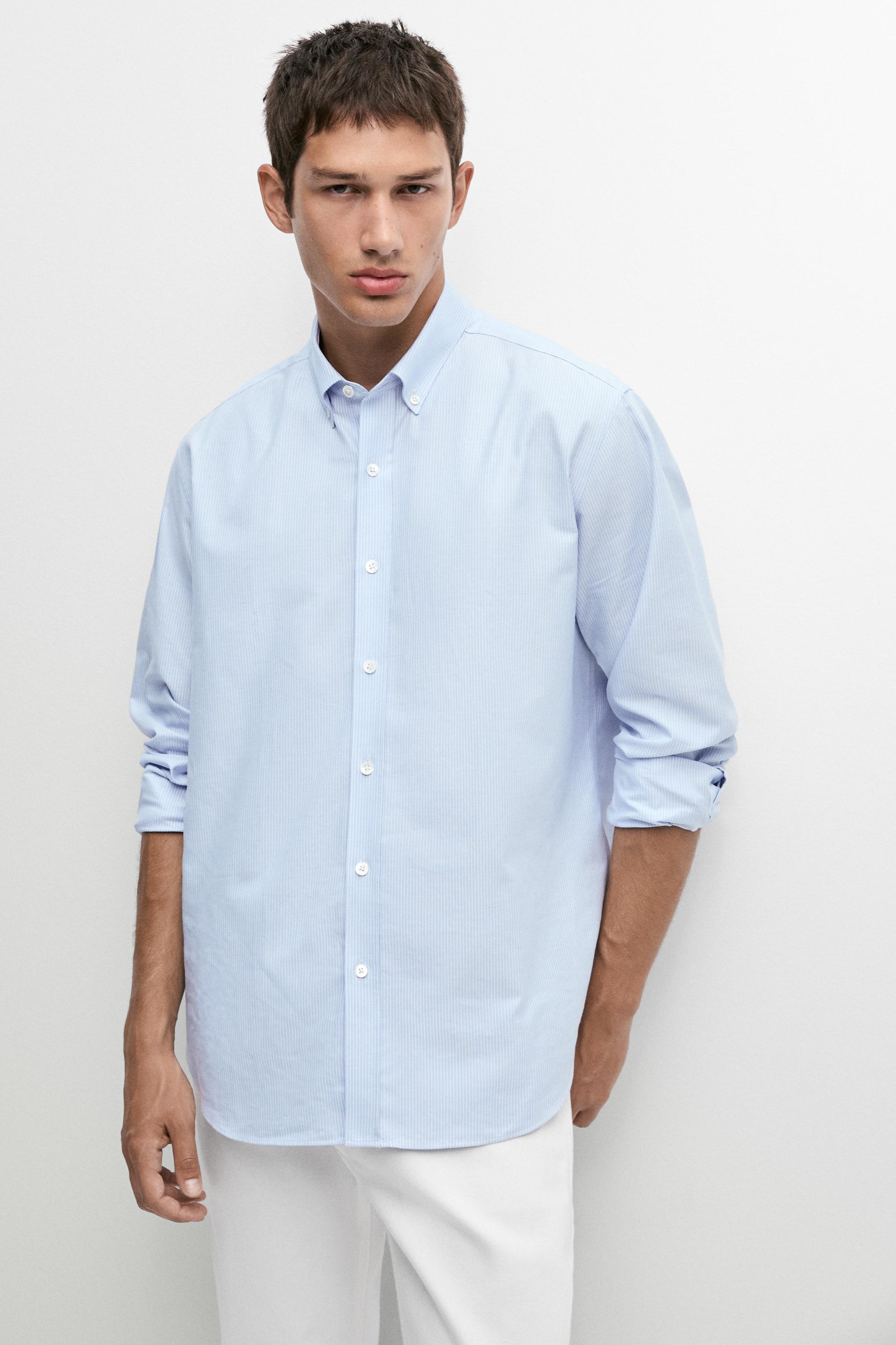 Camisa regular fit rayas 100% algodón
