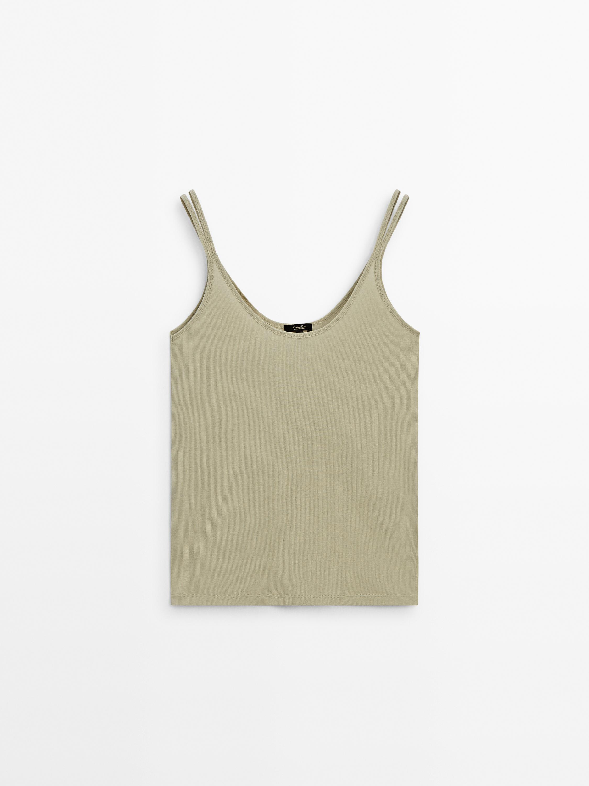 Camiseta tirante doble rib