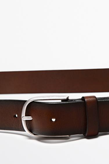 Shaded nappa leather belt — BROWN 2