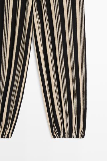 Striped sarouel trousers total look — BLACK 8