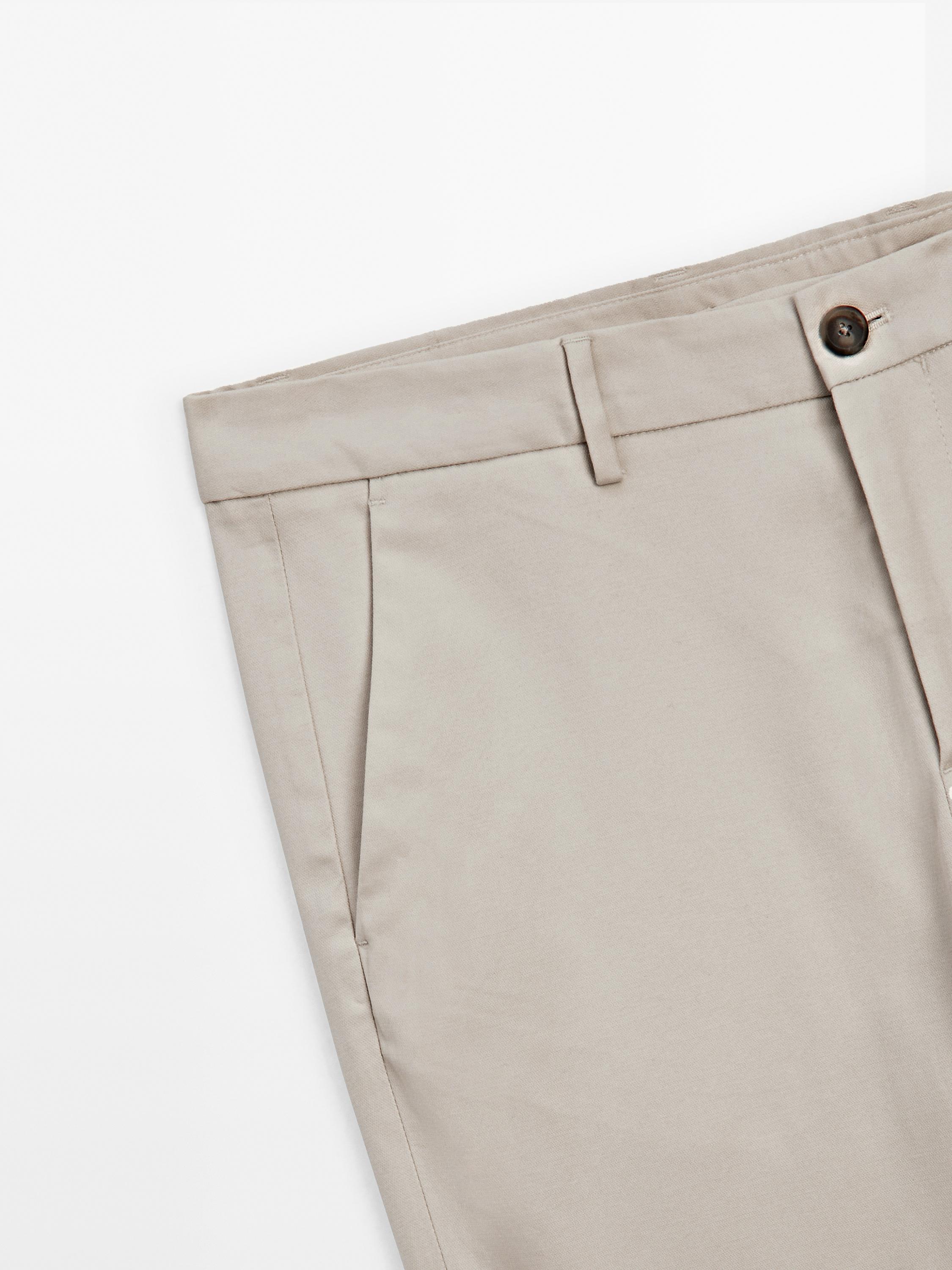 Slim fit textured trousers