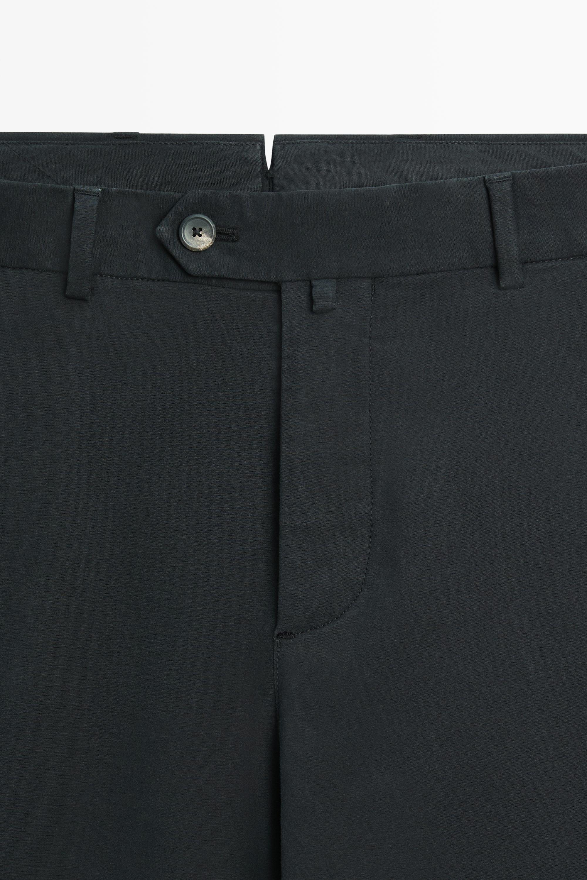 100% cotton slim fit pants — NAVY BLUE