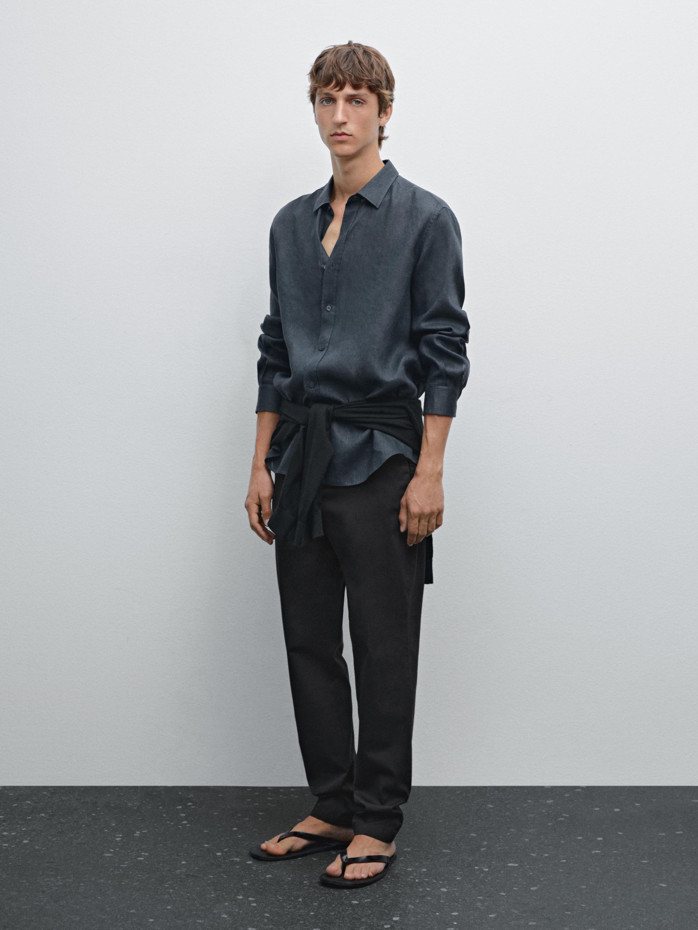 Pantalón slim fit mezcla algodón