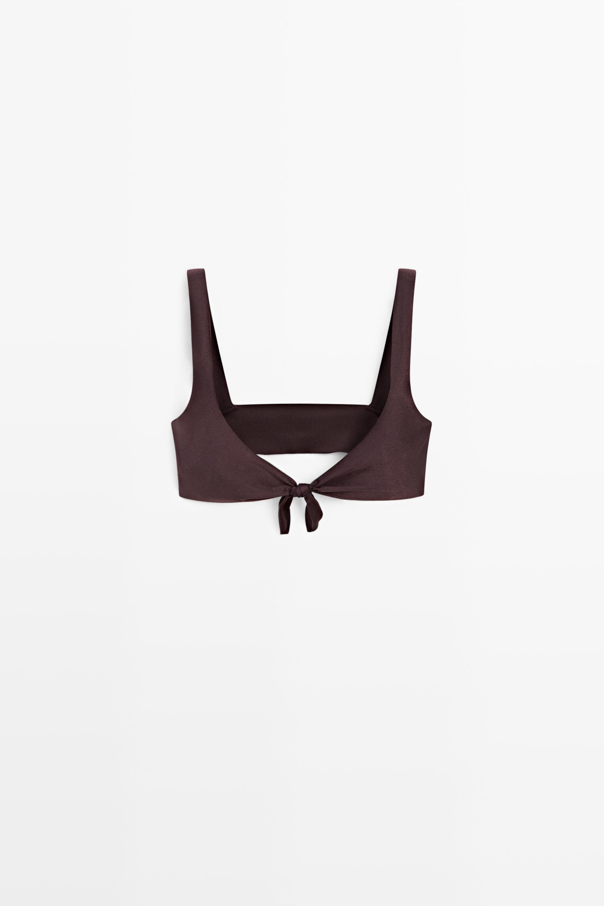 Shimmery bikini top — BROWN