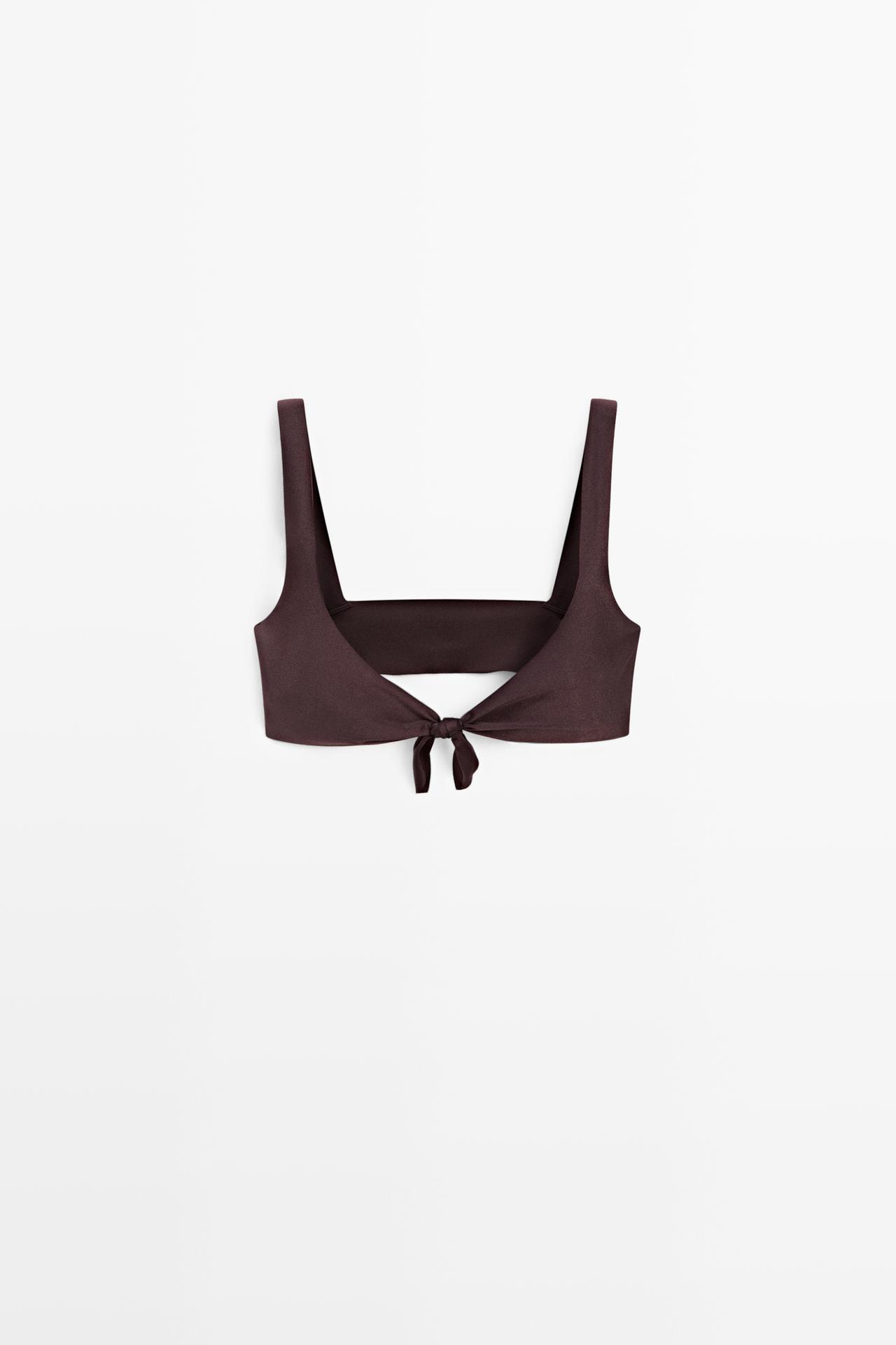 Shimmery bikini top — BROWN