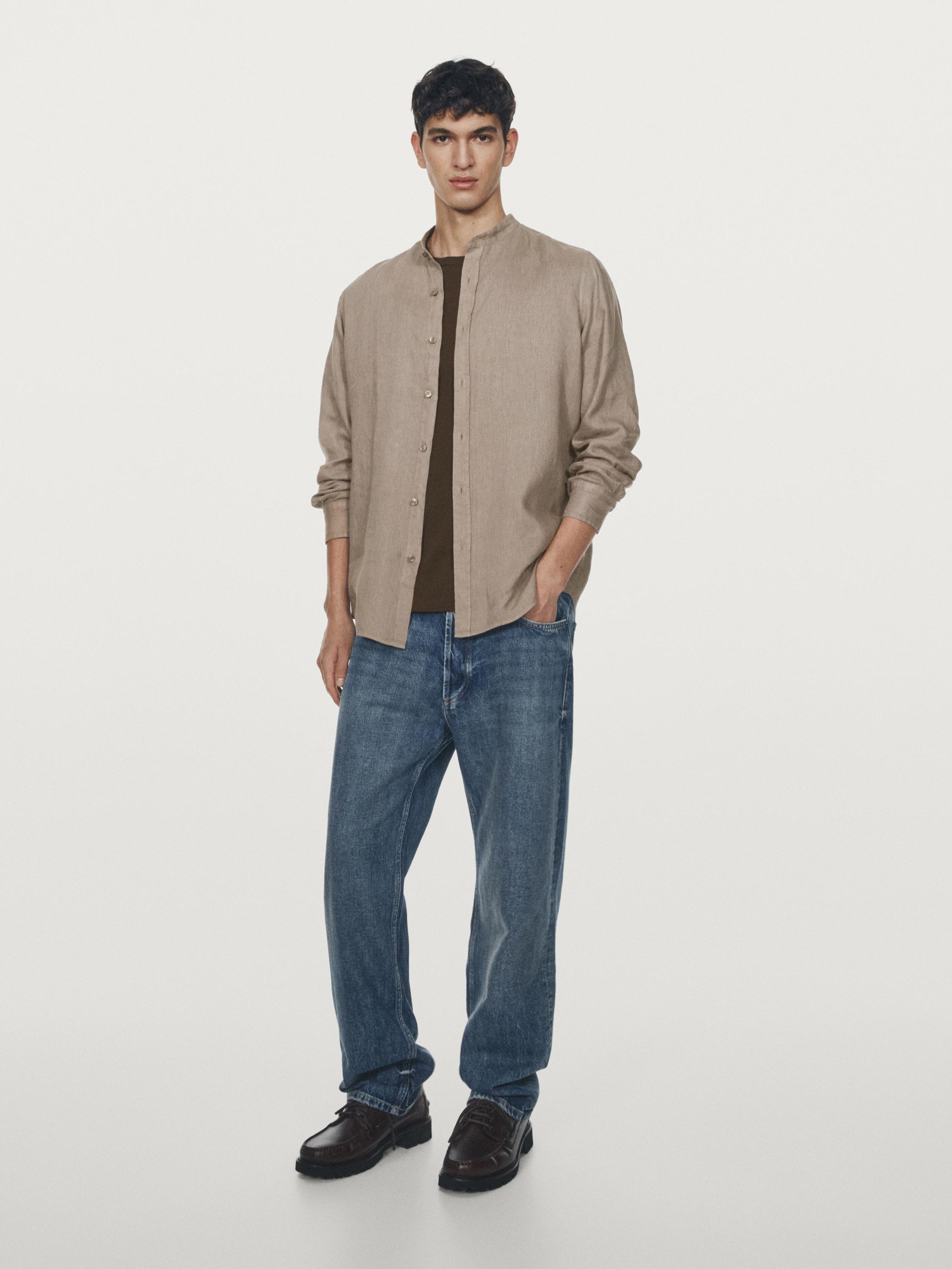 Slim fit stand collar shirt — CAREY