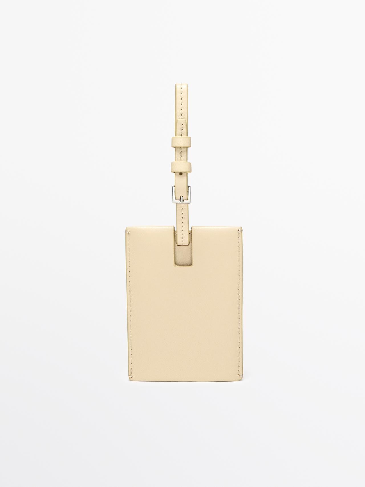 Etichetta Per Bagagli In Pelle Nappata - Vaniglia - 01 - Massimo Dutti - Femminile