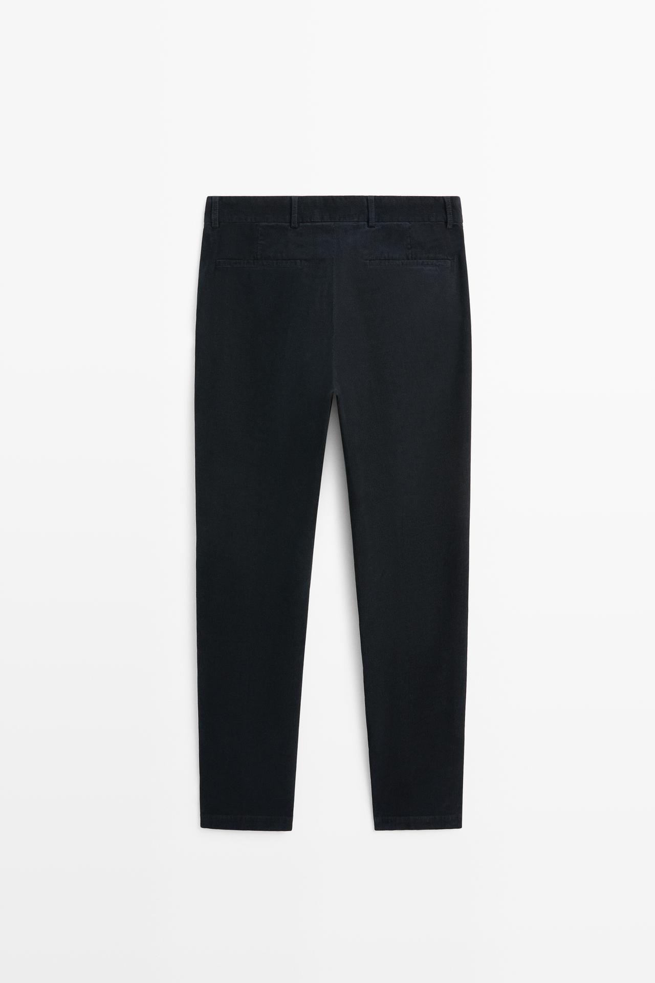 Slim fit corduroy pants — NAVY BLUE