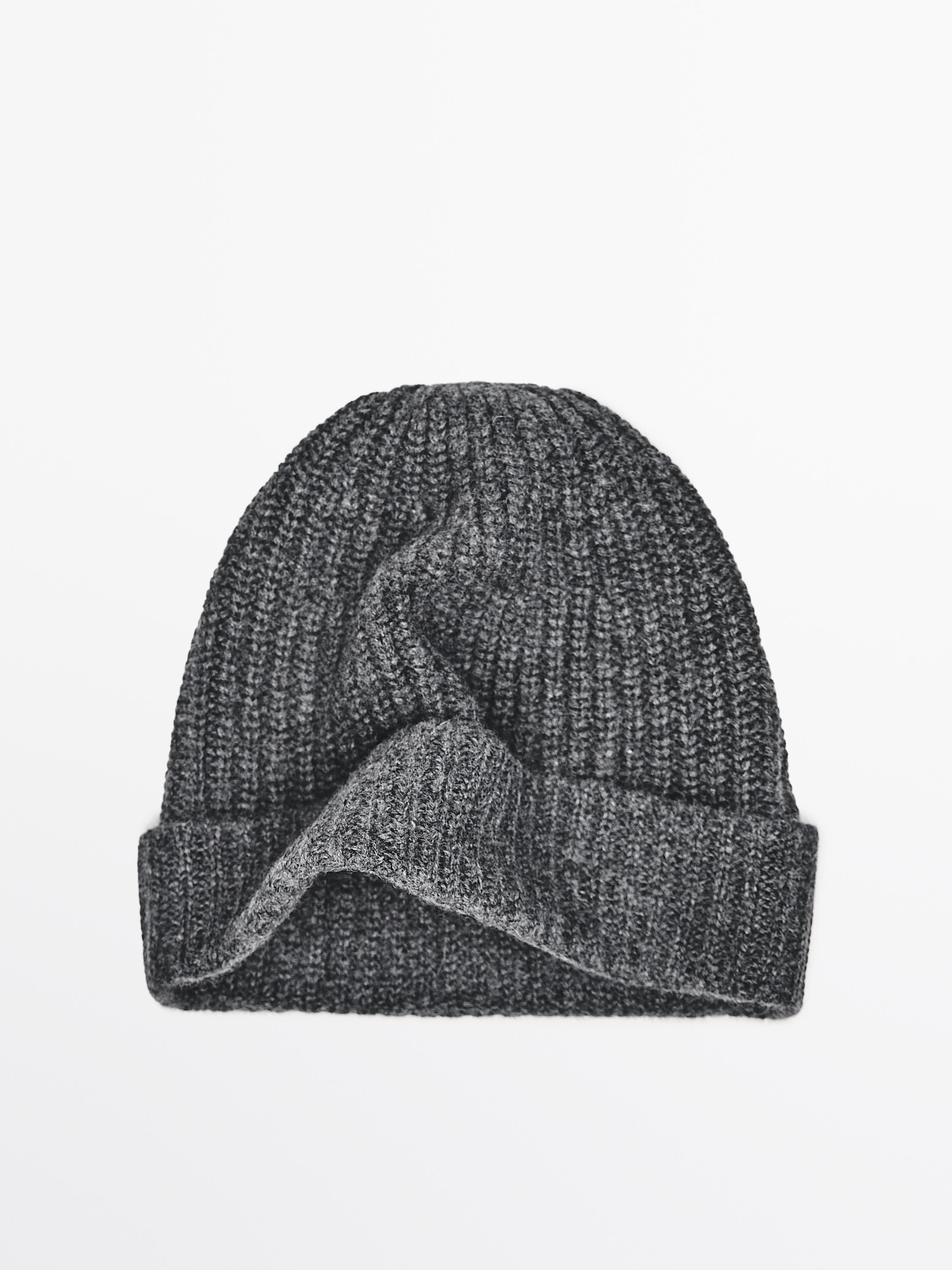 Gorro canalé 100 % caxemira