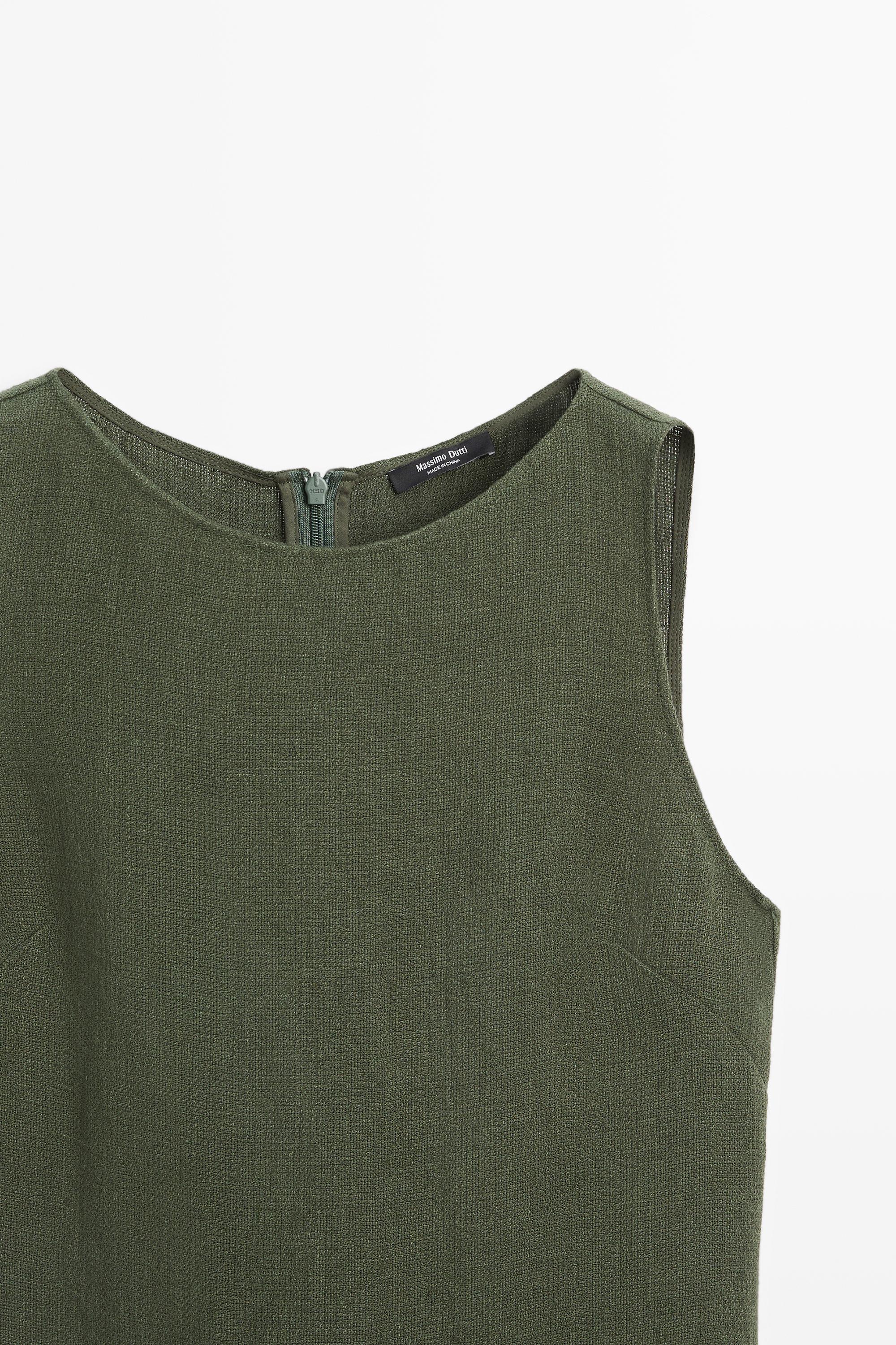 Long linen dress — GREEN