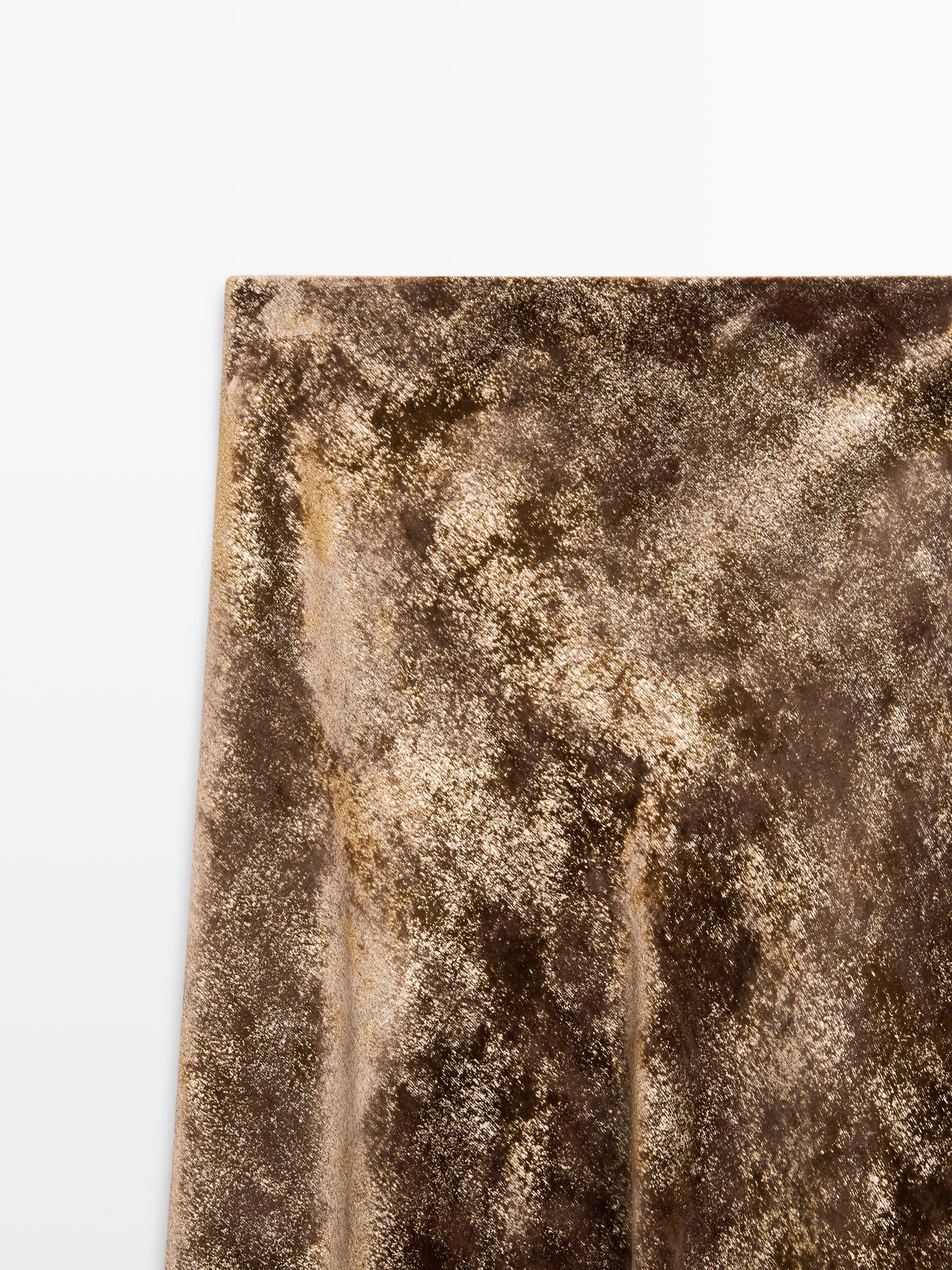 Long velvet skirt with metallic finish — GOLDEN