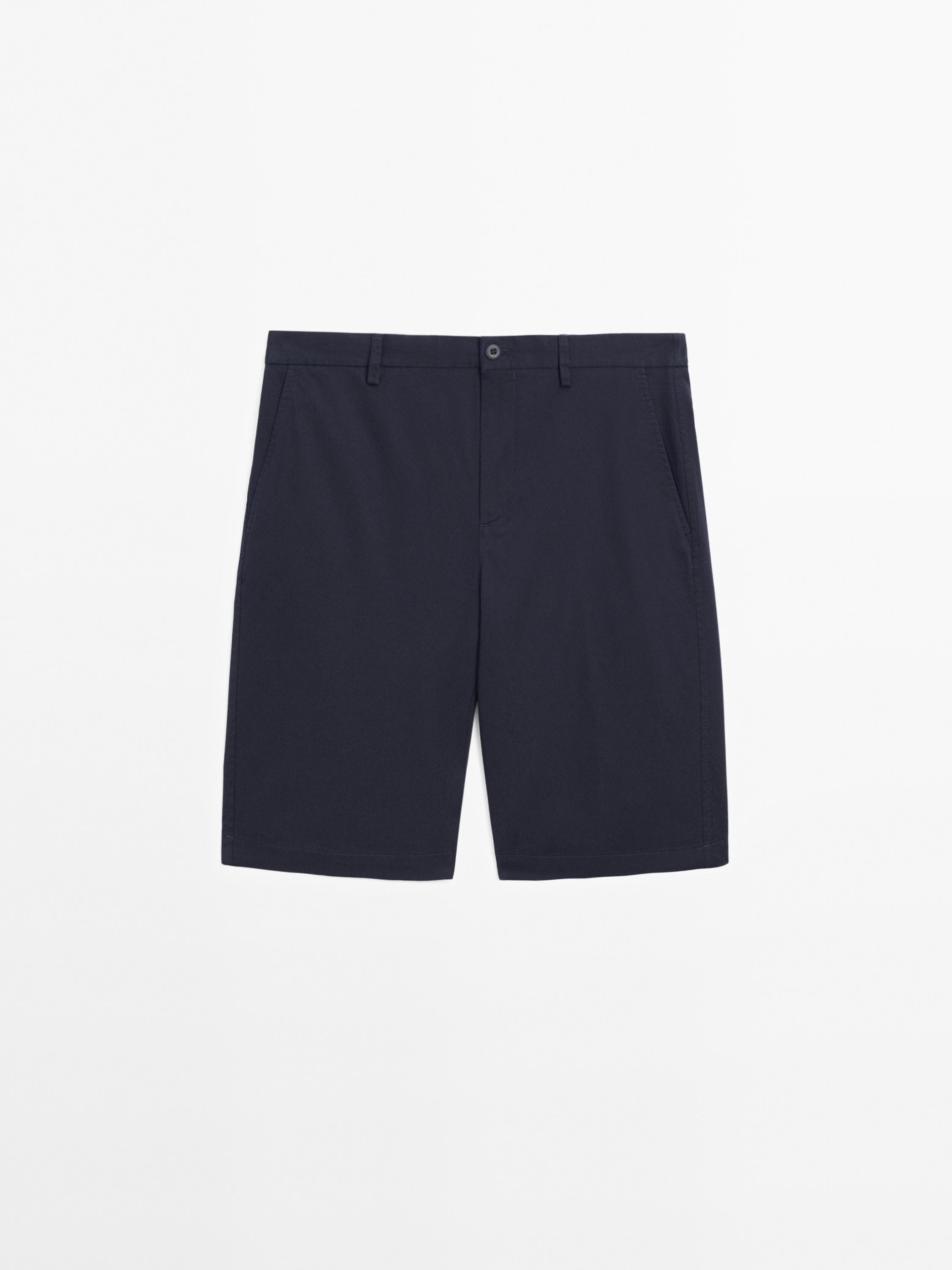 Cotton poplin Bermuda shorts