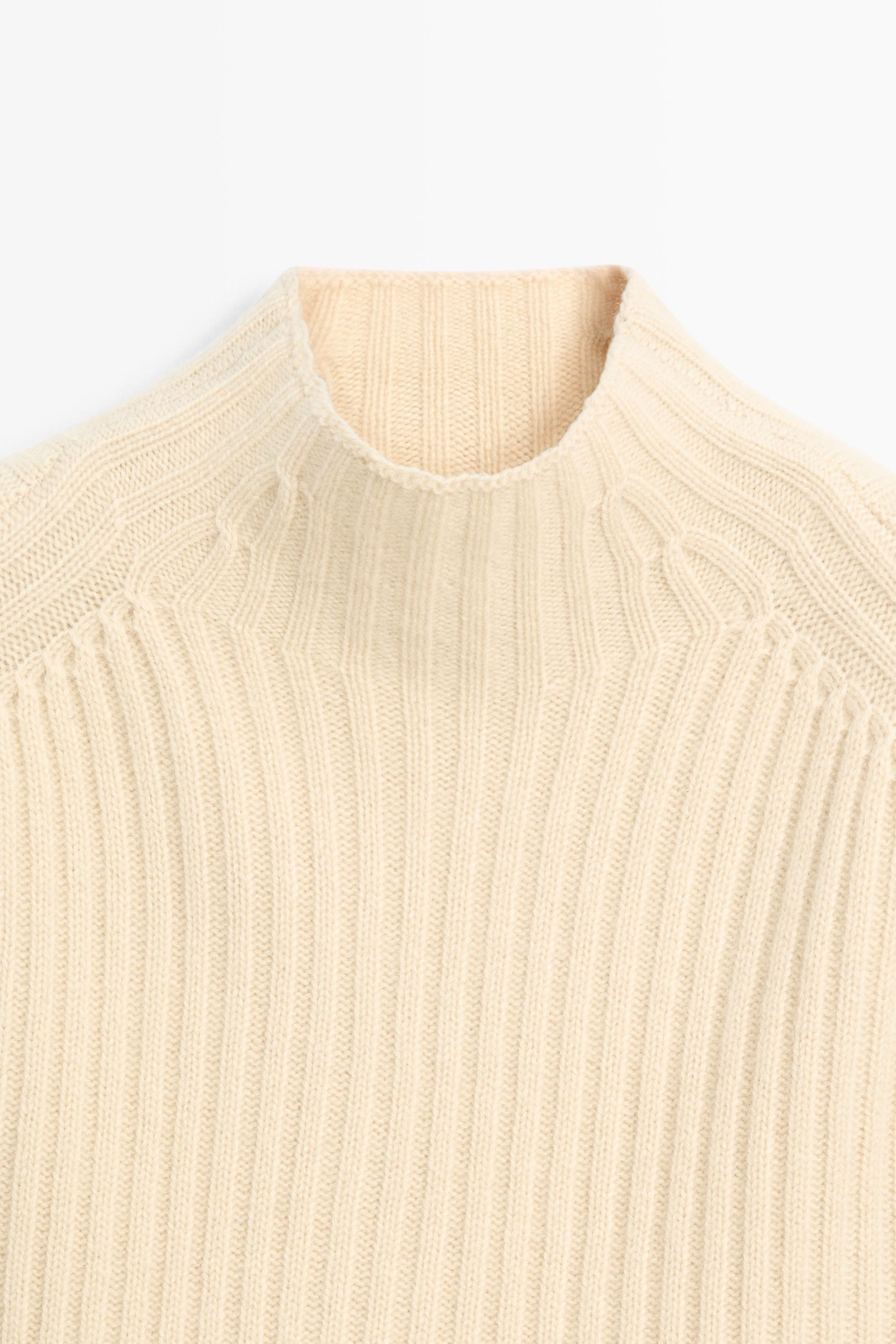 100% cashmere ribbed knit vest — Vanilla