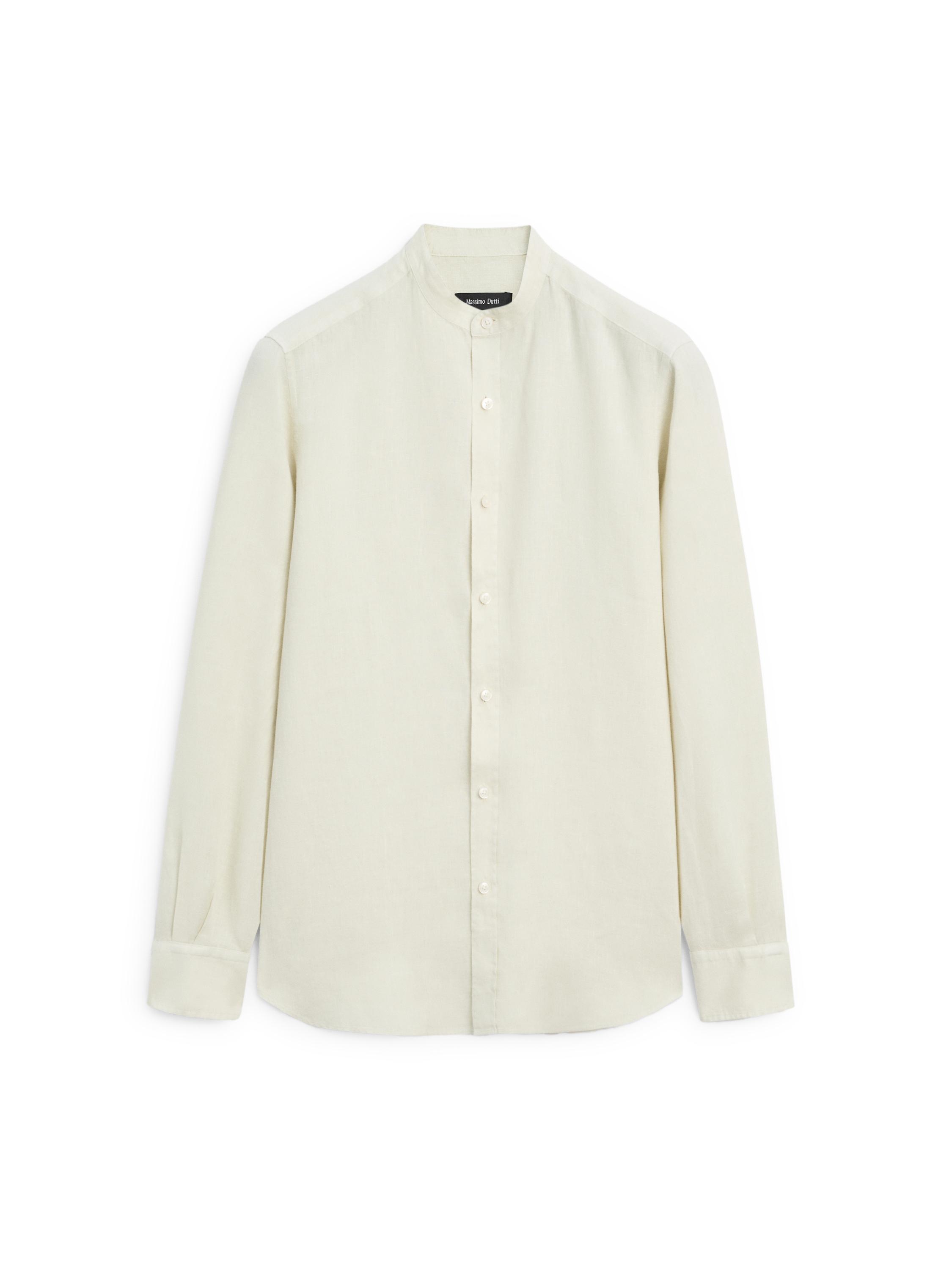 Slim fit stand collar shirt — Green