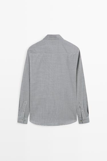 100% wool regular fit check shirt — NAVY BLUE 6