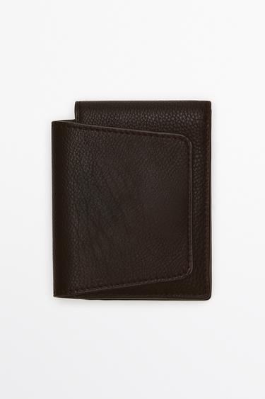 Flap nappa leather wallet — BROWN 5