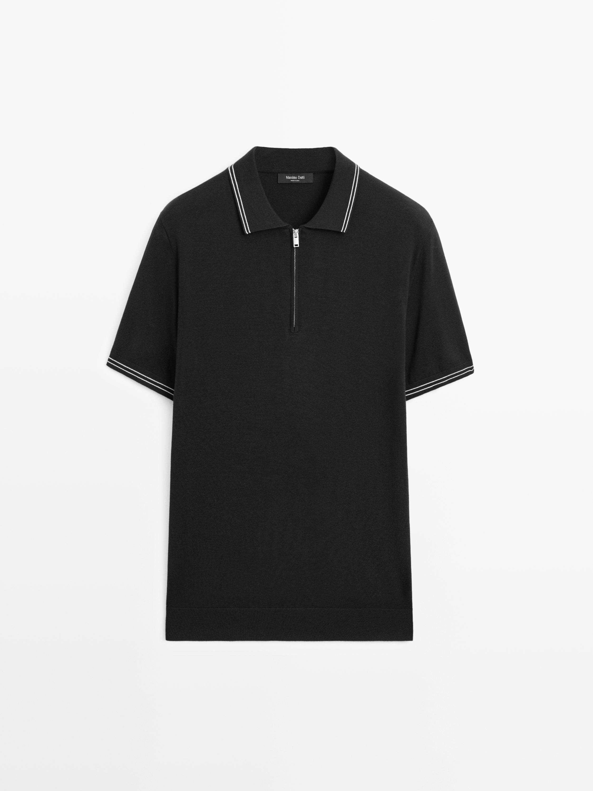 Tricot polotrui met detail kraag