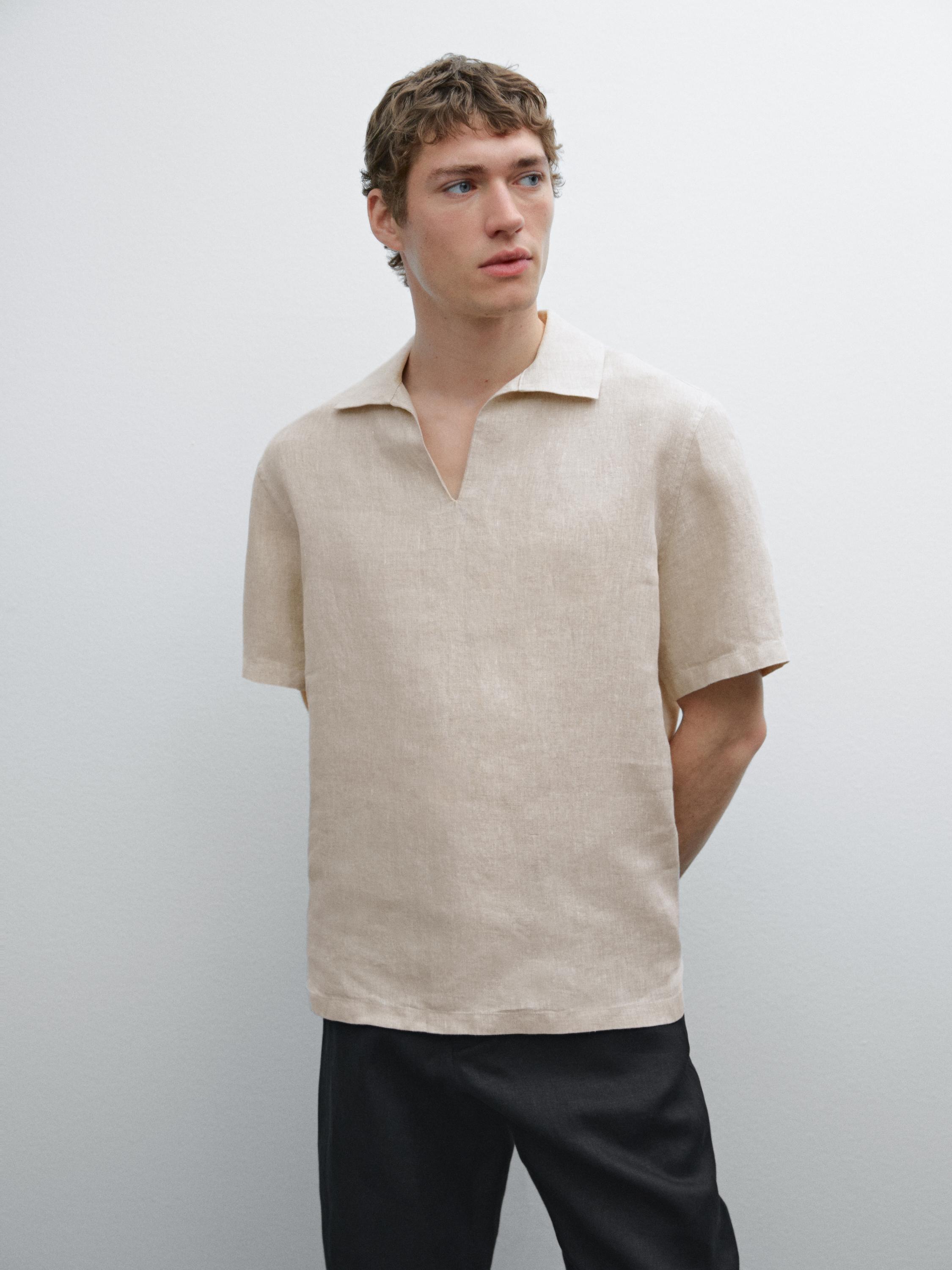 100% linen short sleeve shirt