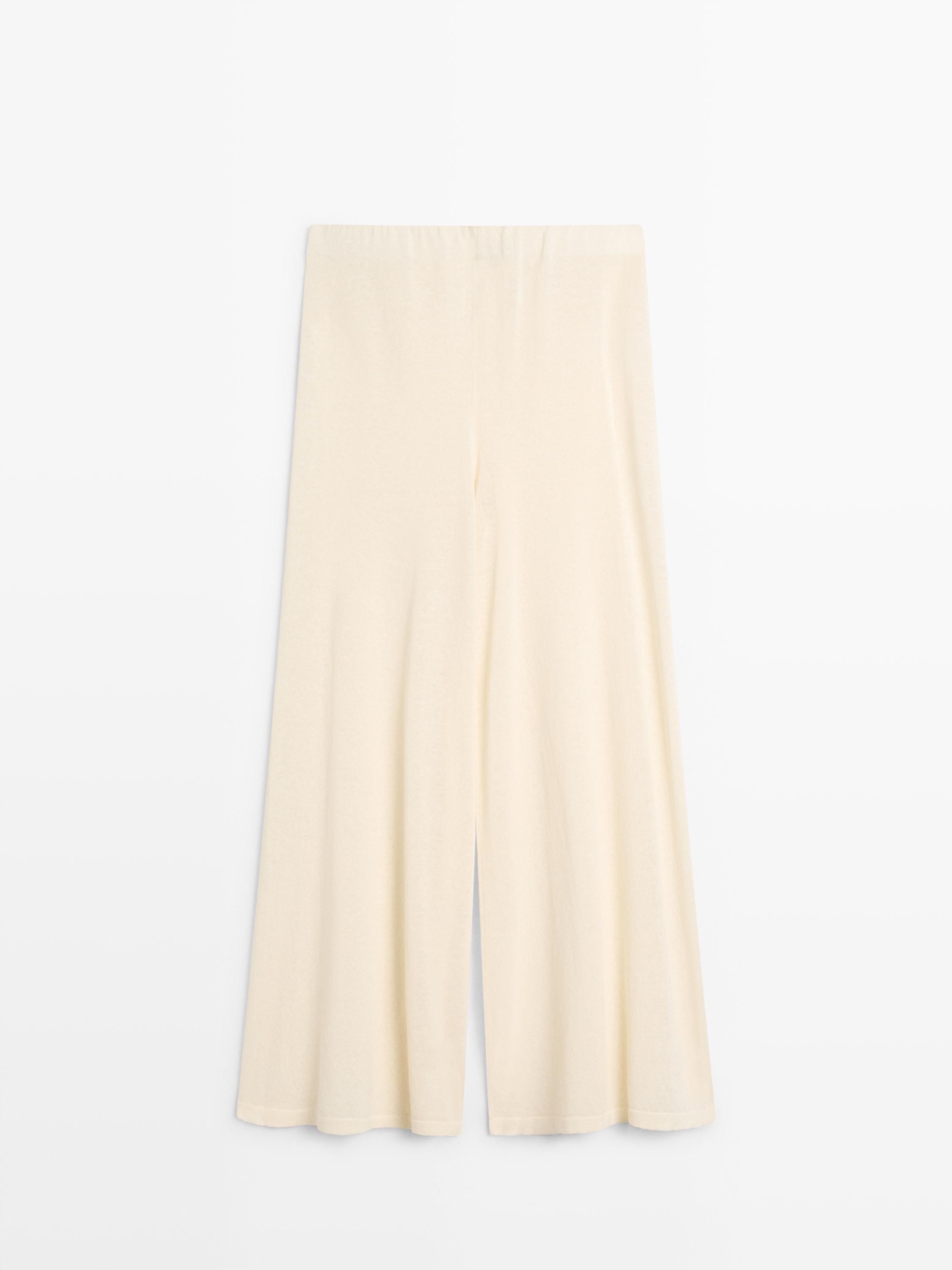 Total look wide-leg flowing trousers — Vanilla