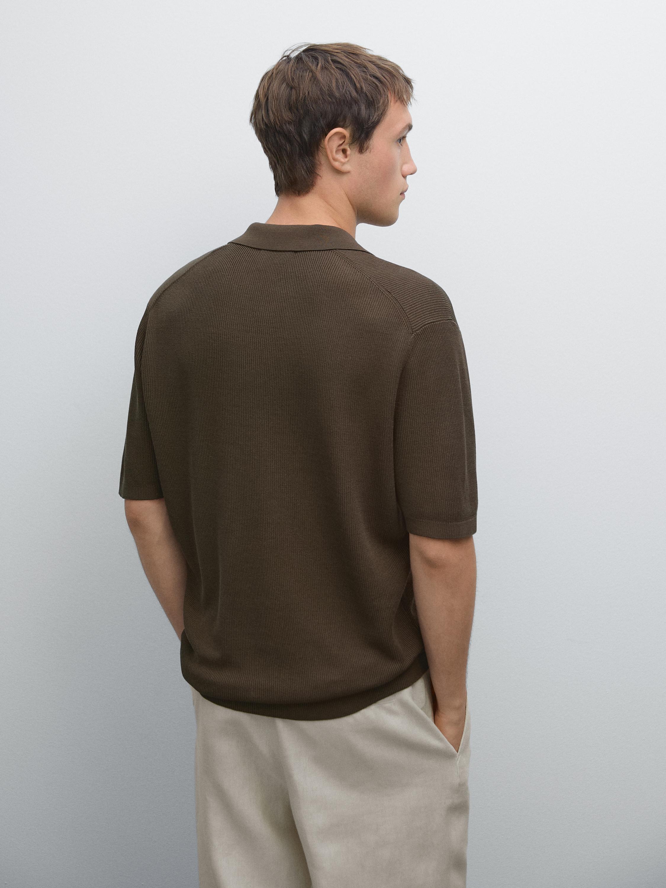 Mercerised cotton short sleeve polo shirt