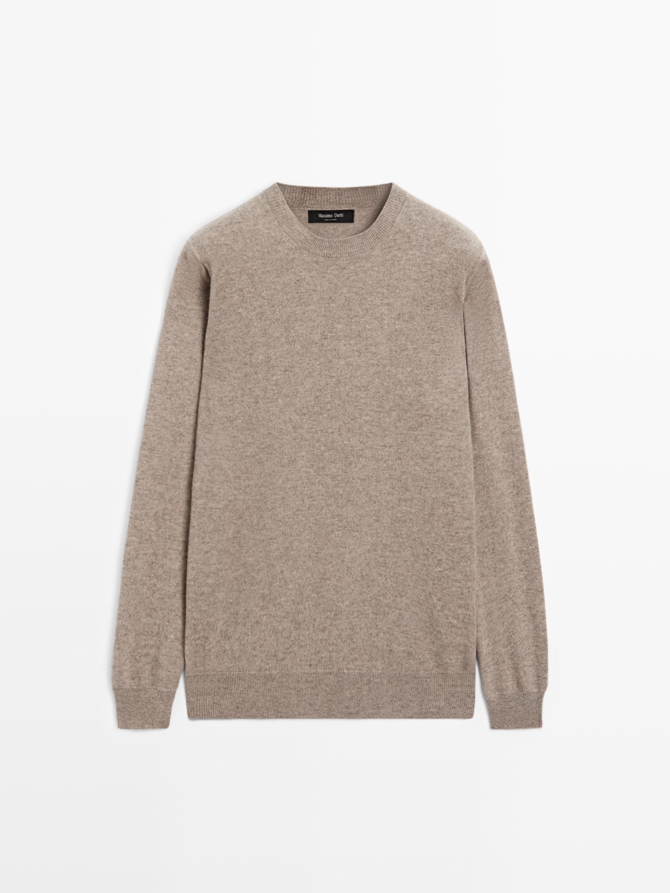 Wool blend crew neck sweater