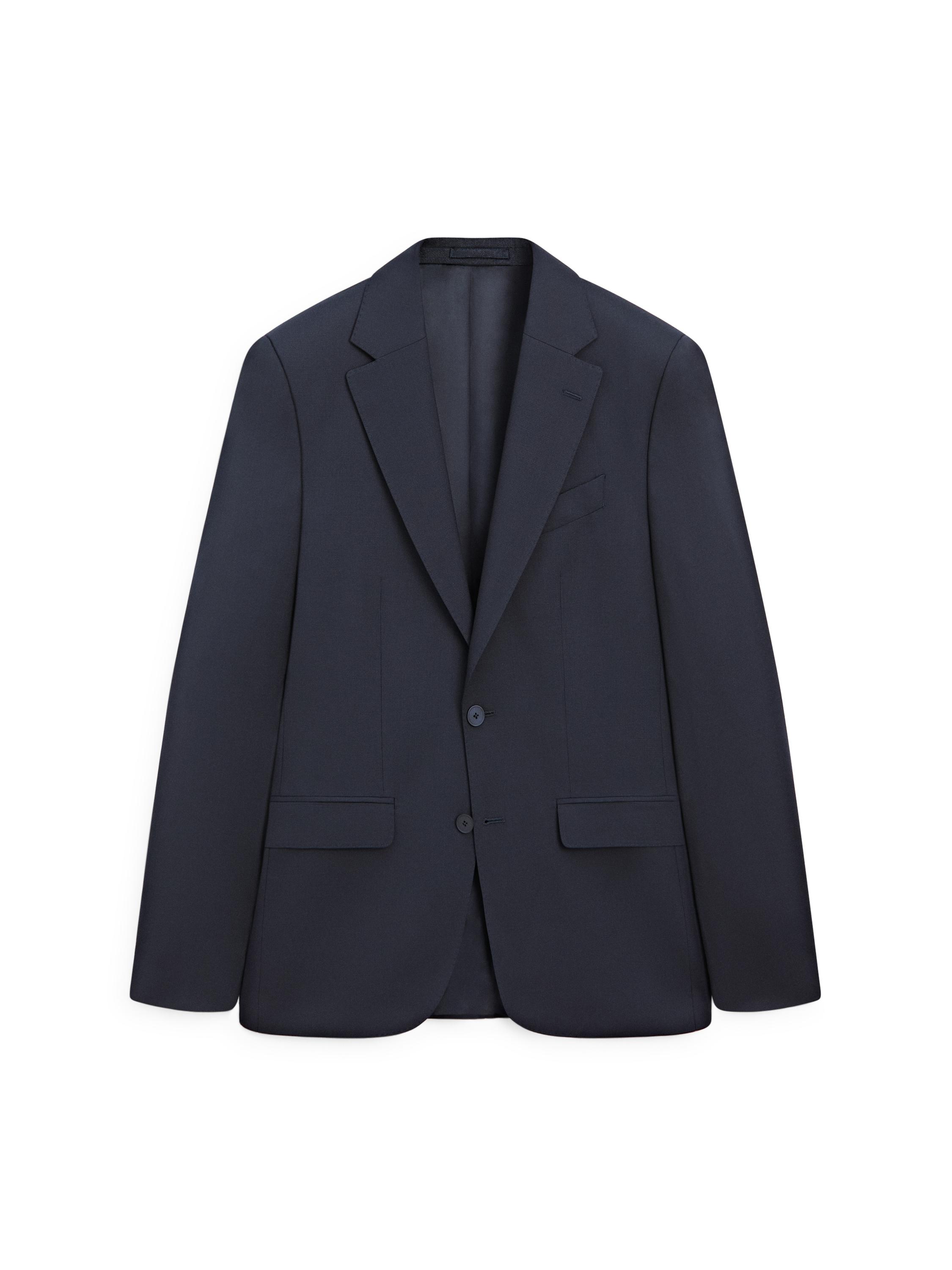Cool wool blend suit blazer — NAVY BLUE