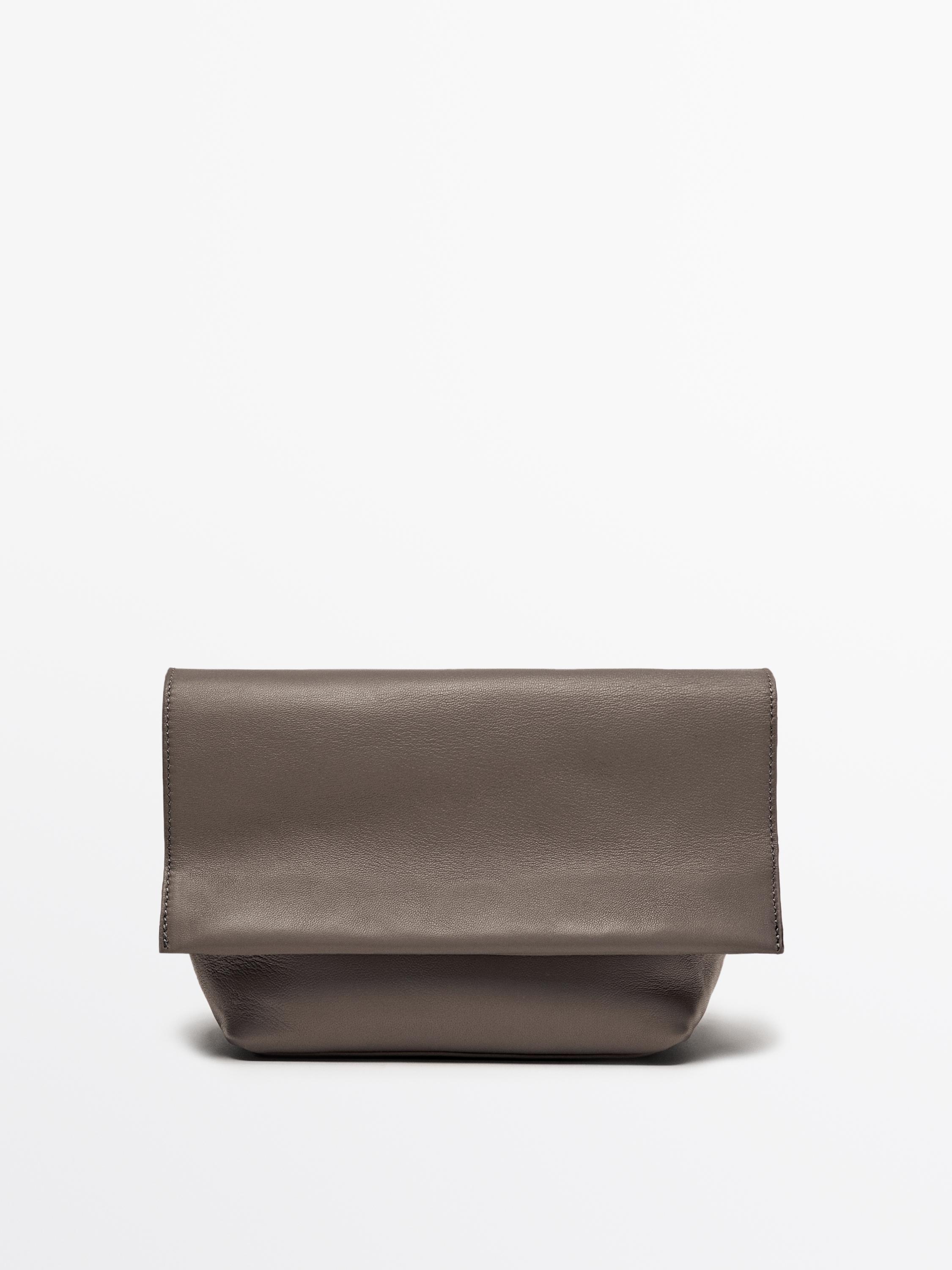 Nappa leather flap shoulder bag