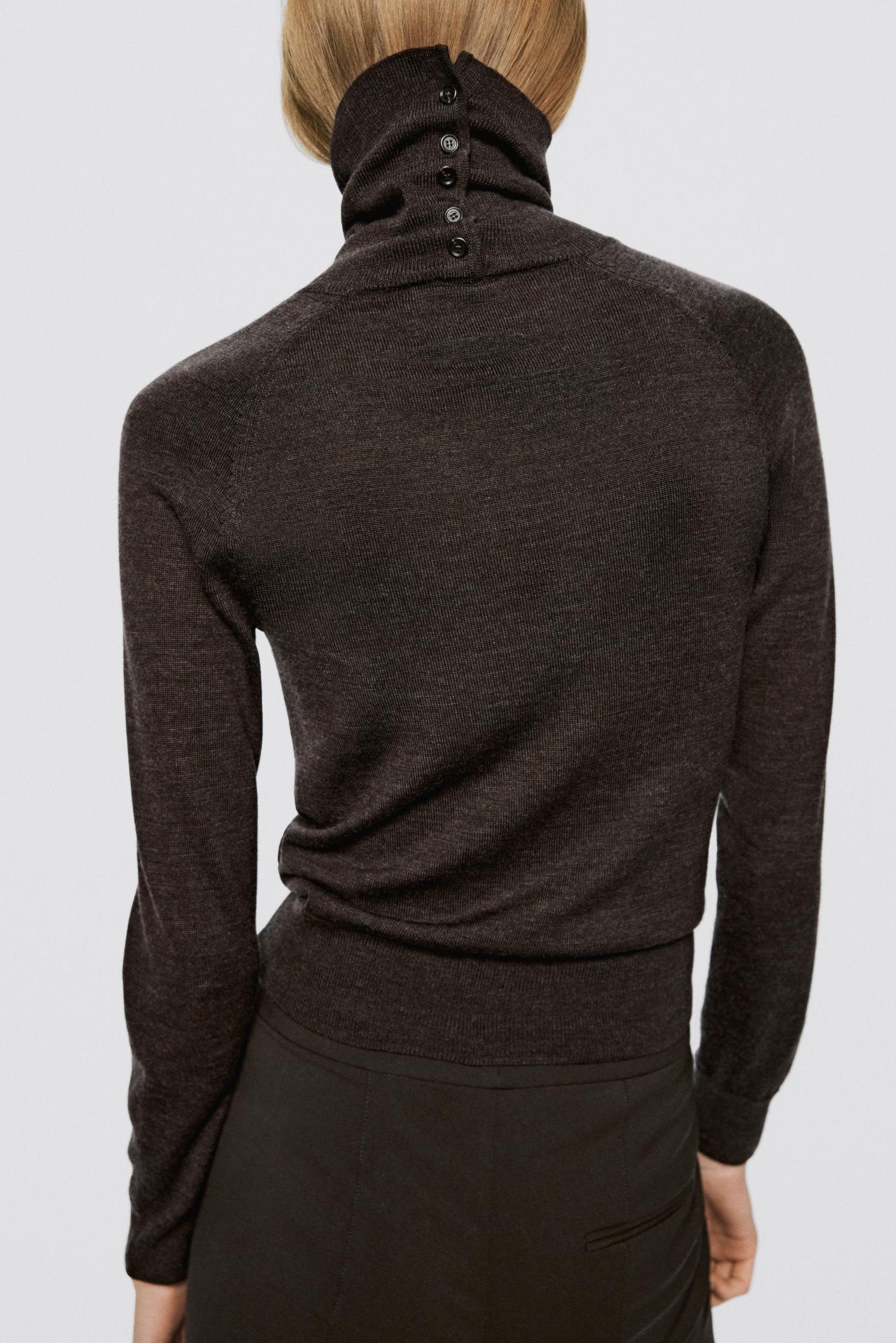 100% wool button-detail knit sweater - LIMITED EDITION — Chocolate