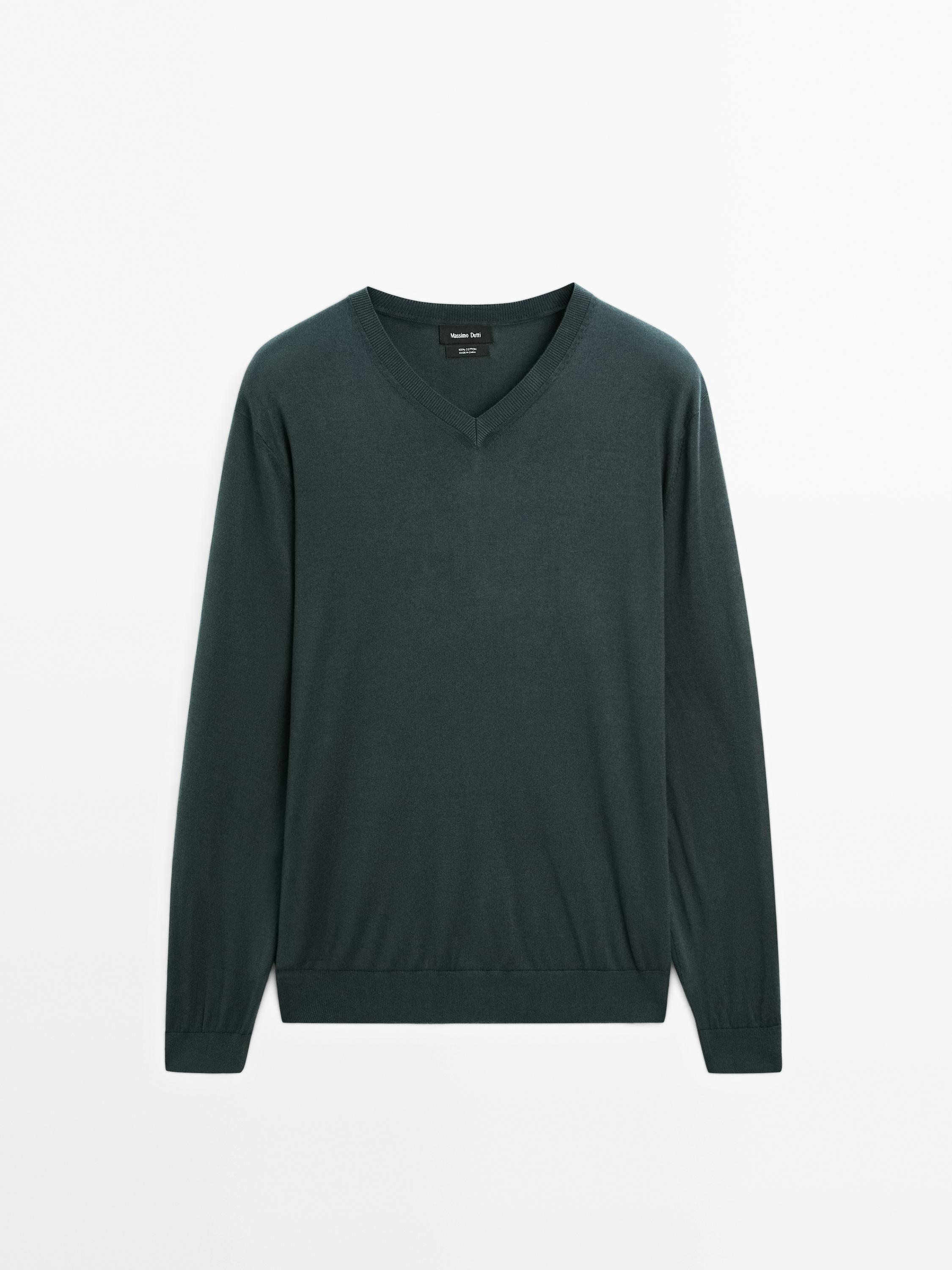 Camisola de malha com decote em bico