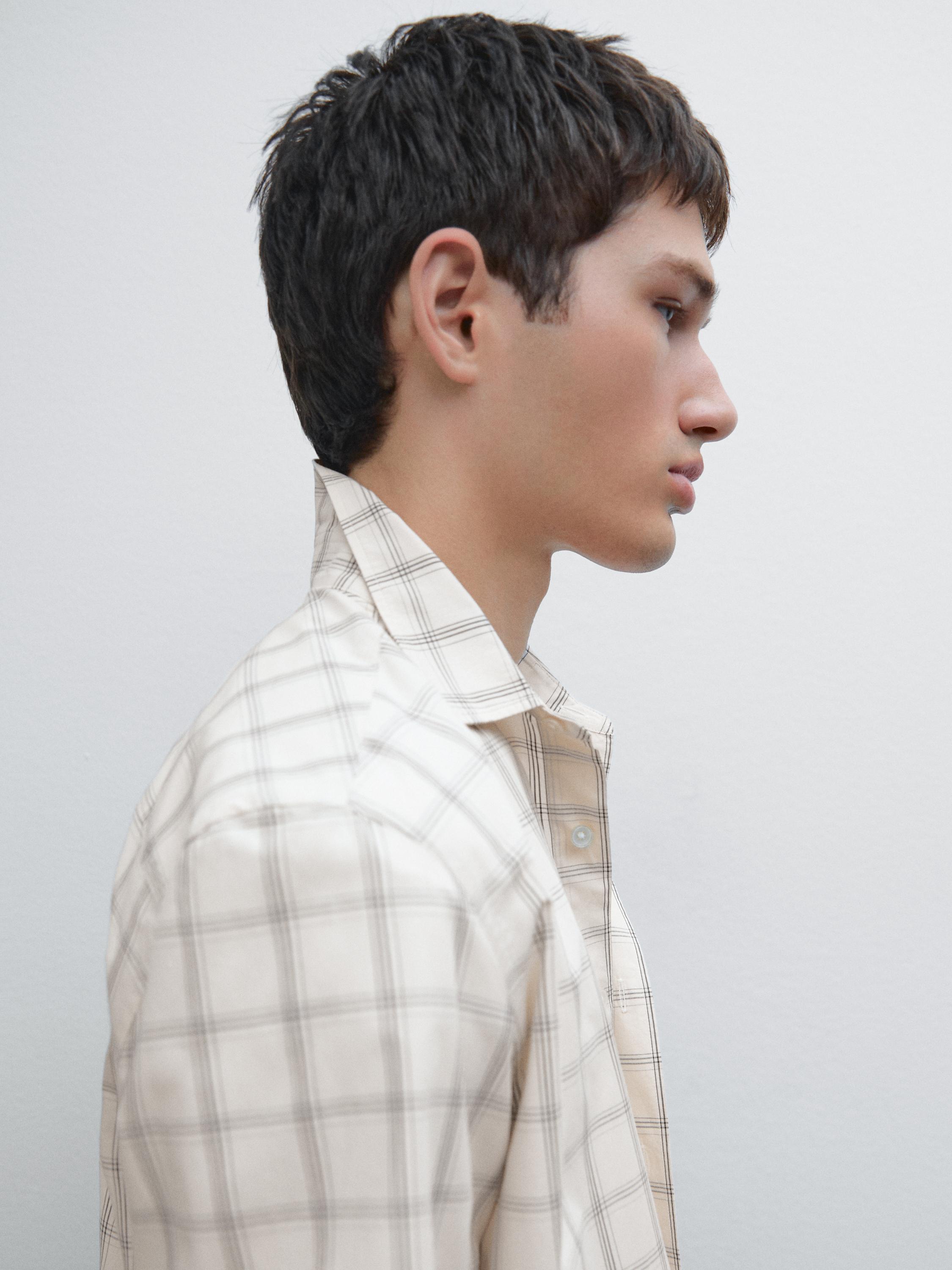 Chemise à carreaux regular fit 100 % coton