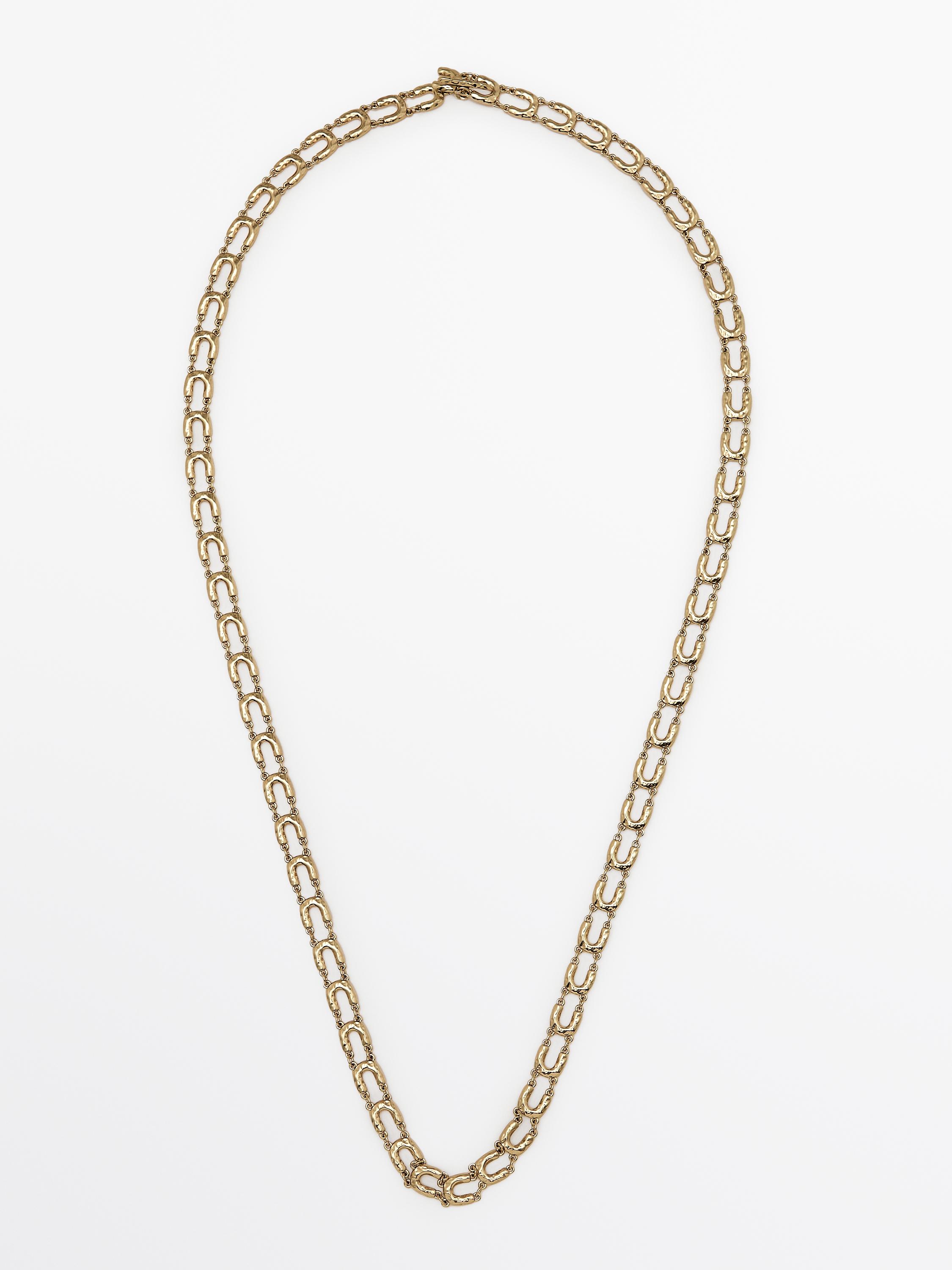 Gold-toned horseshoe chain necklace