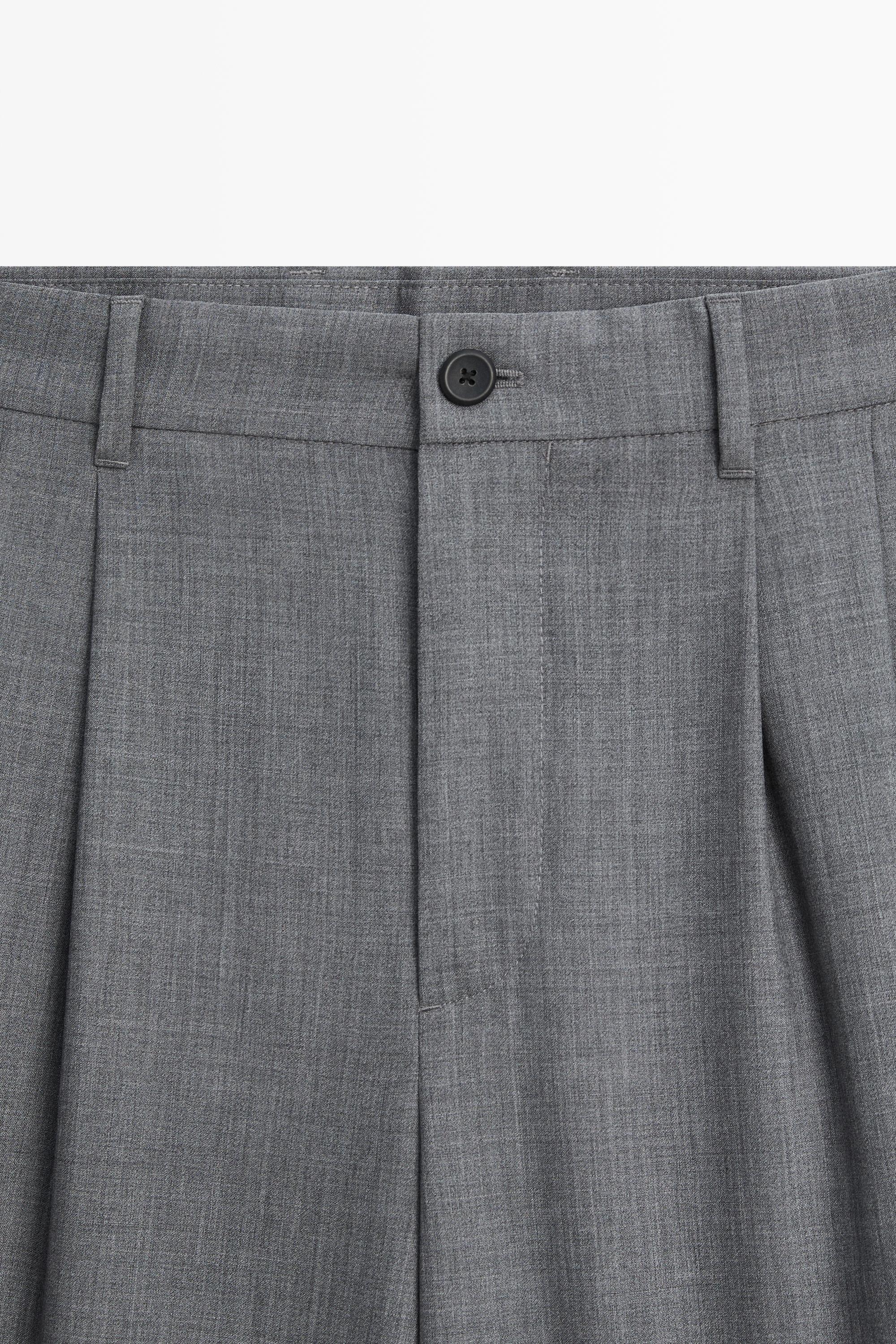 Relaxed fit cool wool darted pants — GREY