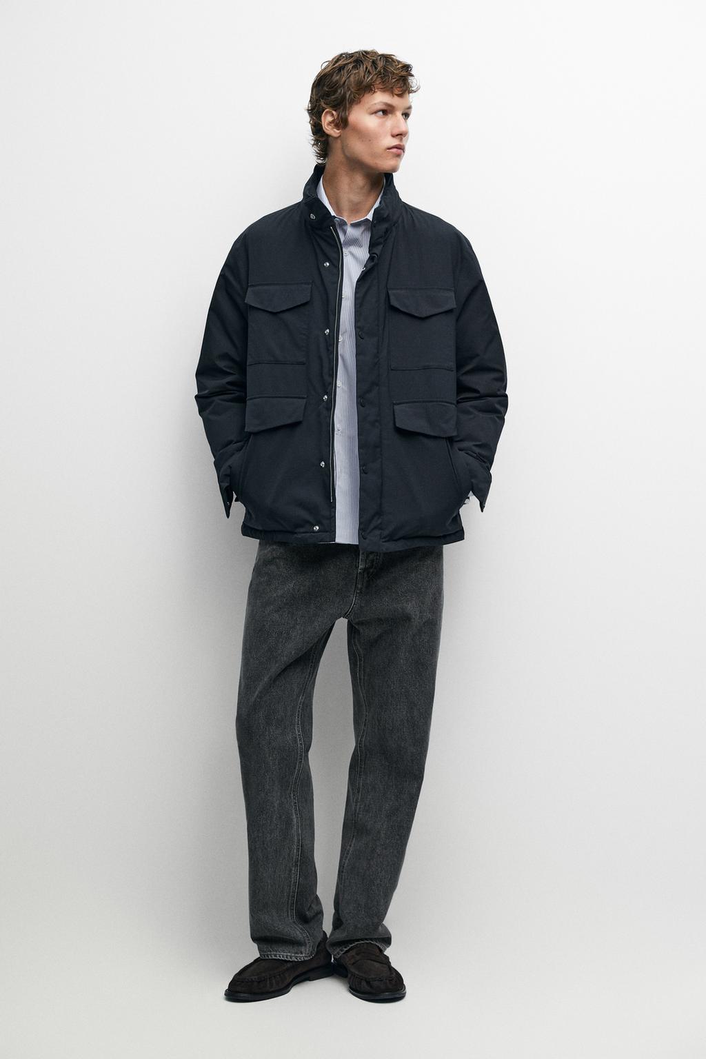 Down jacket with pocket details
