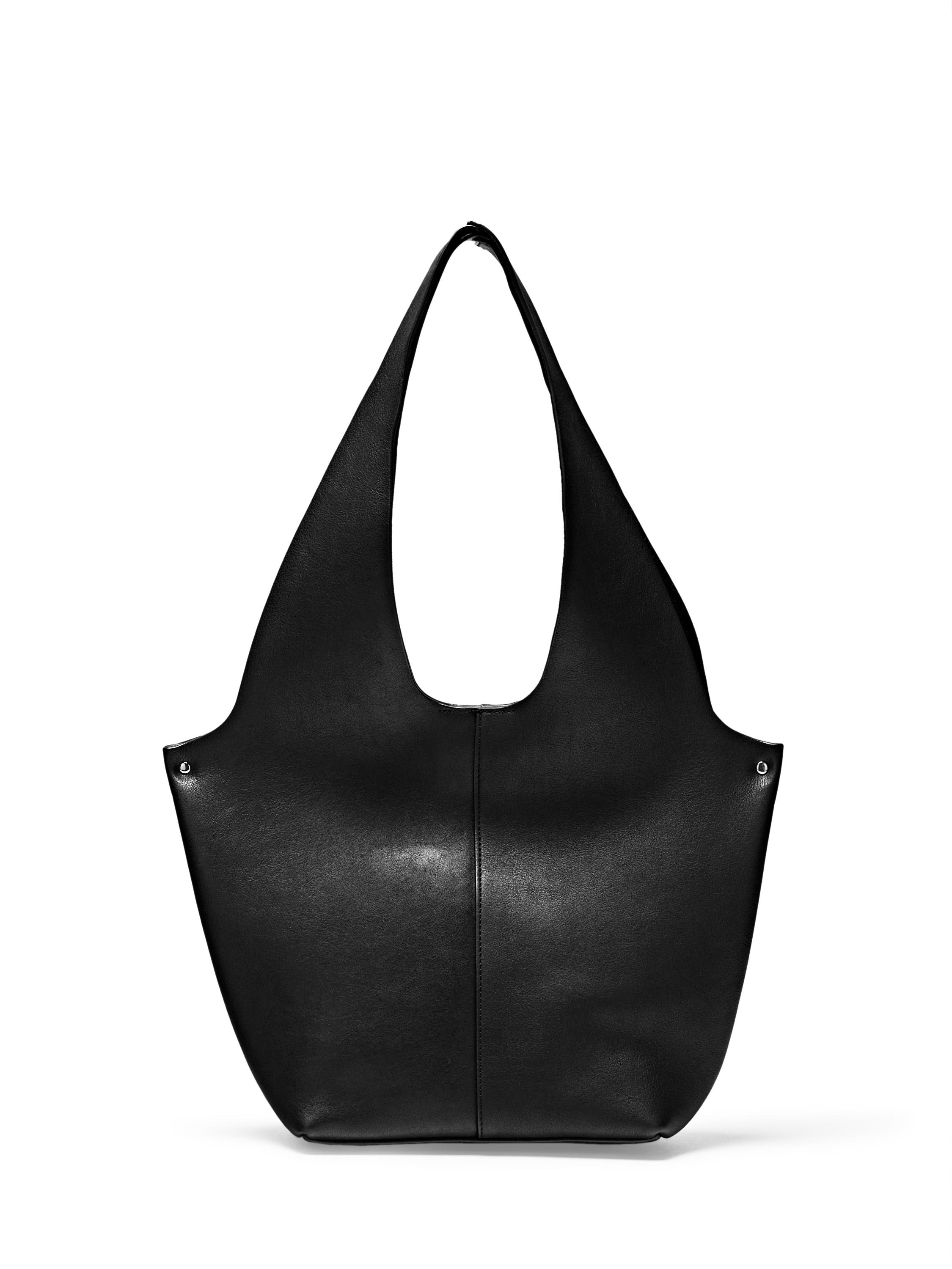 Nappa leather tote bag — BLACK