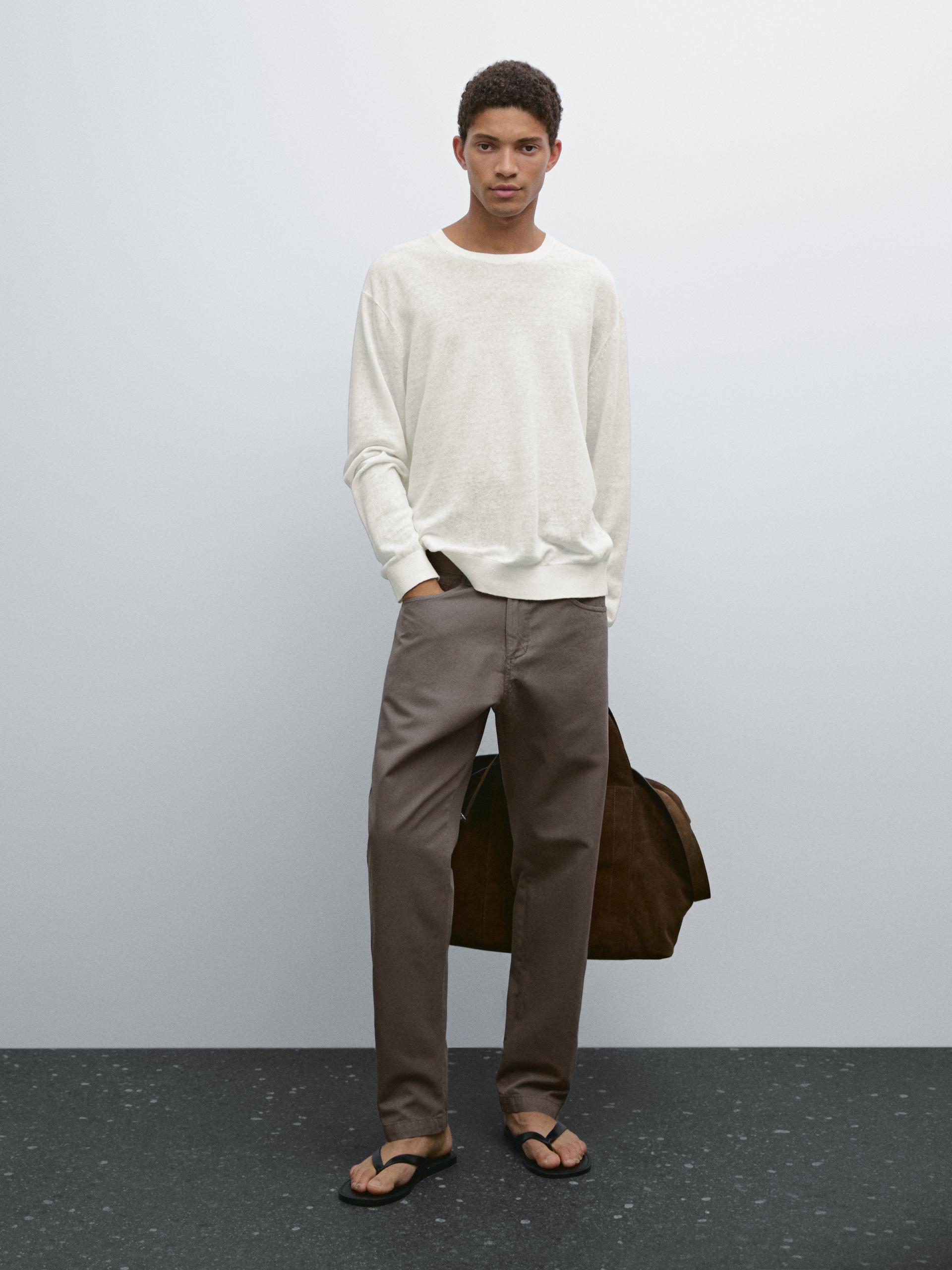 Faux Jean Léger Relaxed Fit - Marron - 34 - Massimo Dutti - Homme