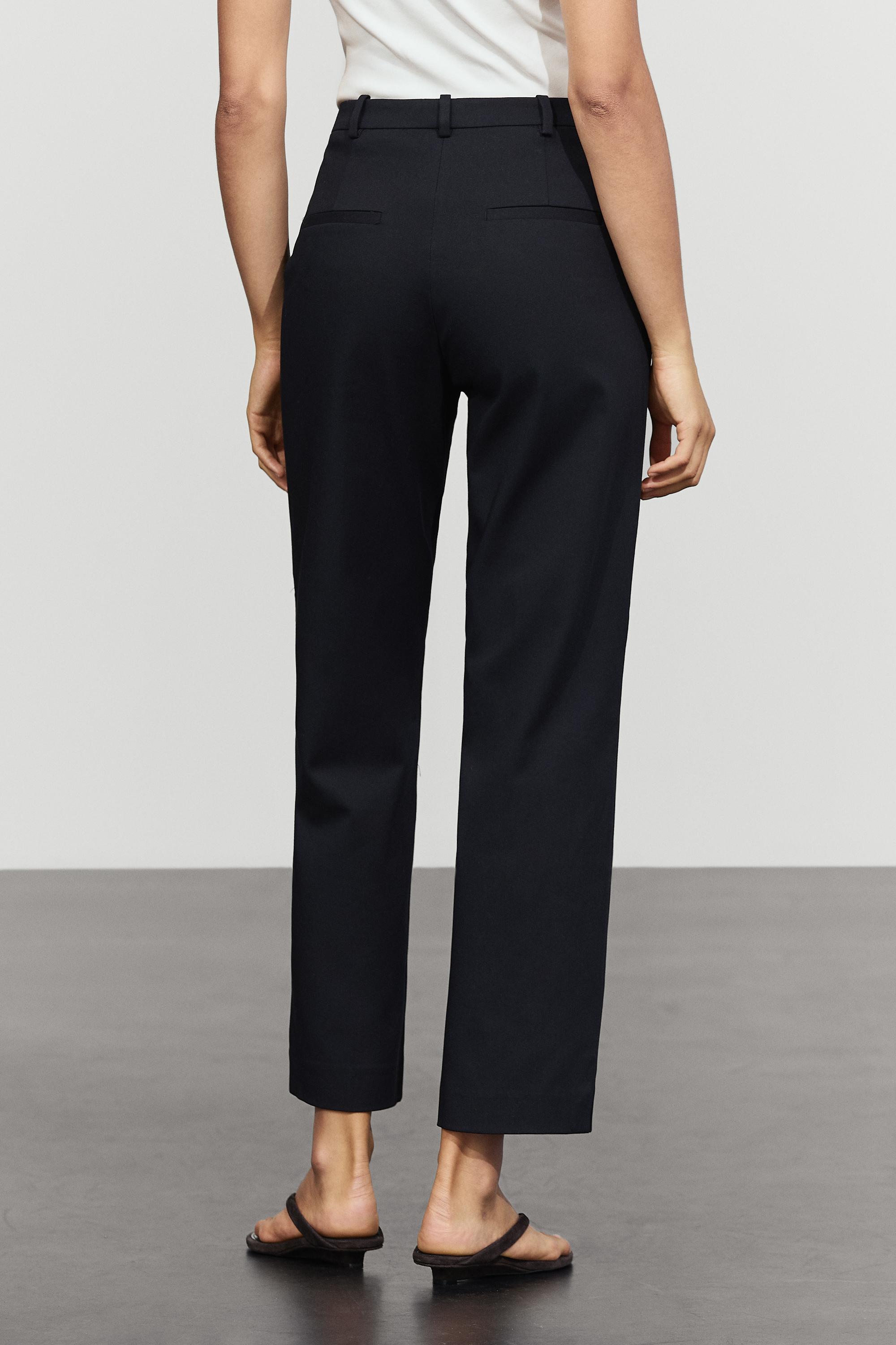 Straight stretch trousers — NAVY BLUE