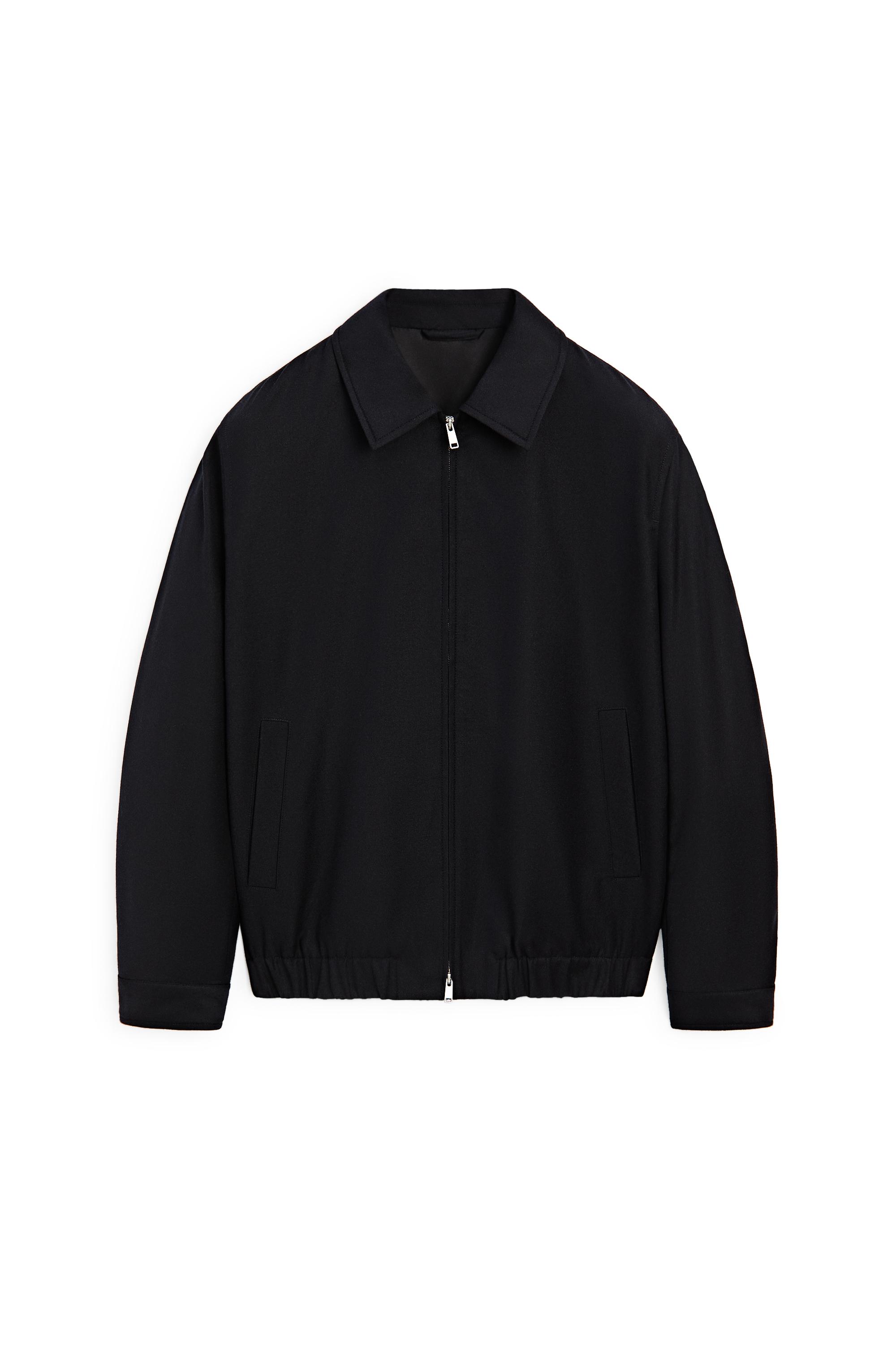 Massimo Dutti Süet %100 yün bomber ceket total look görsel 2